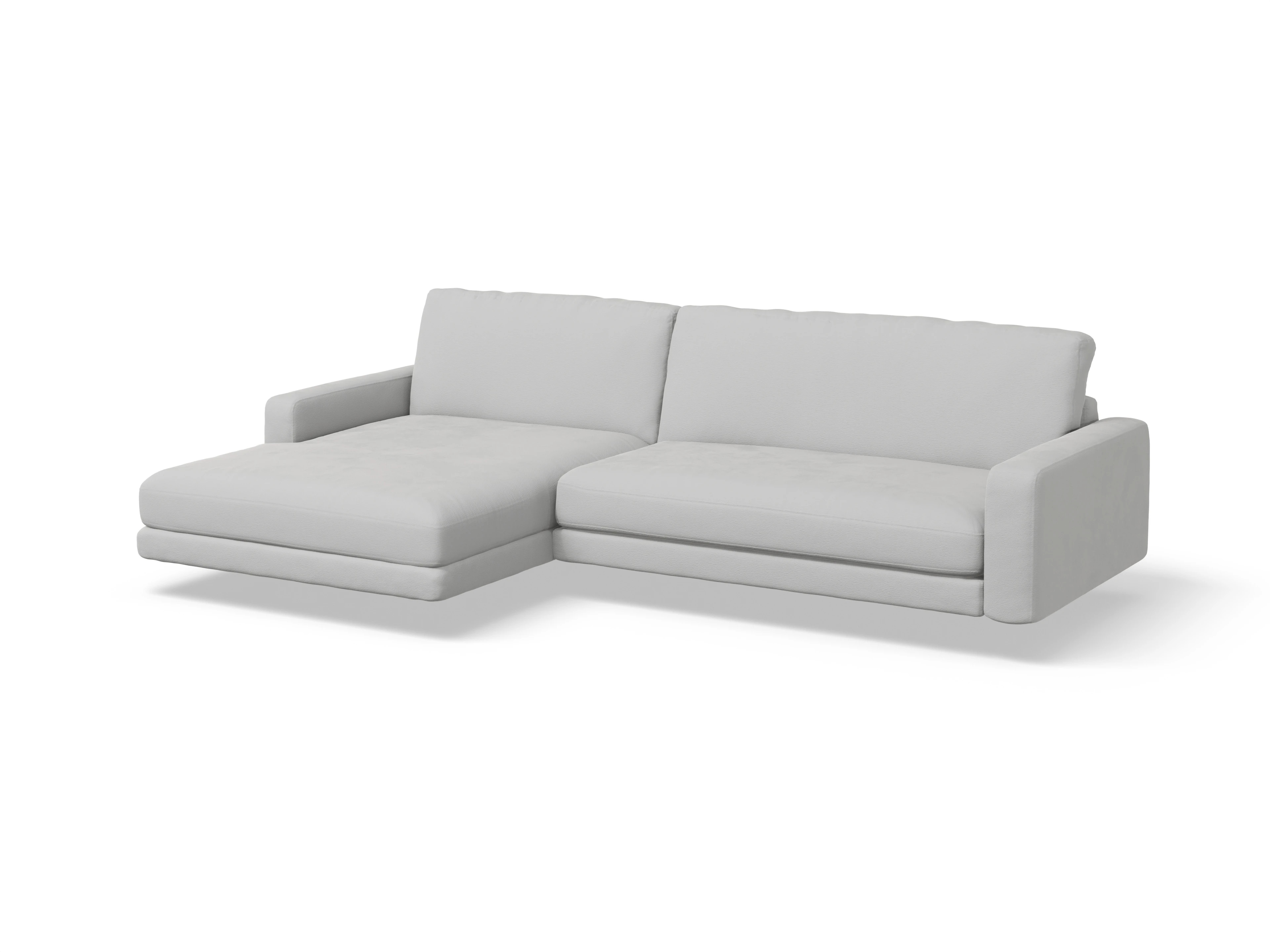 Urbana LOXL Medium L Ansicht des Produktes Urbana Ecksofa links Abschluss offen in Stoff Grau