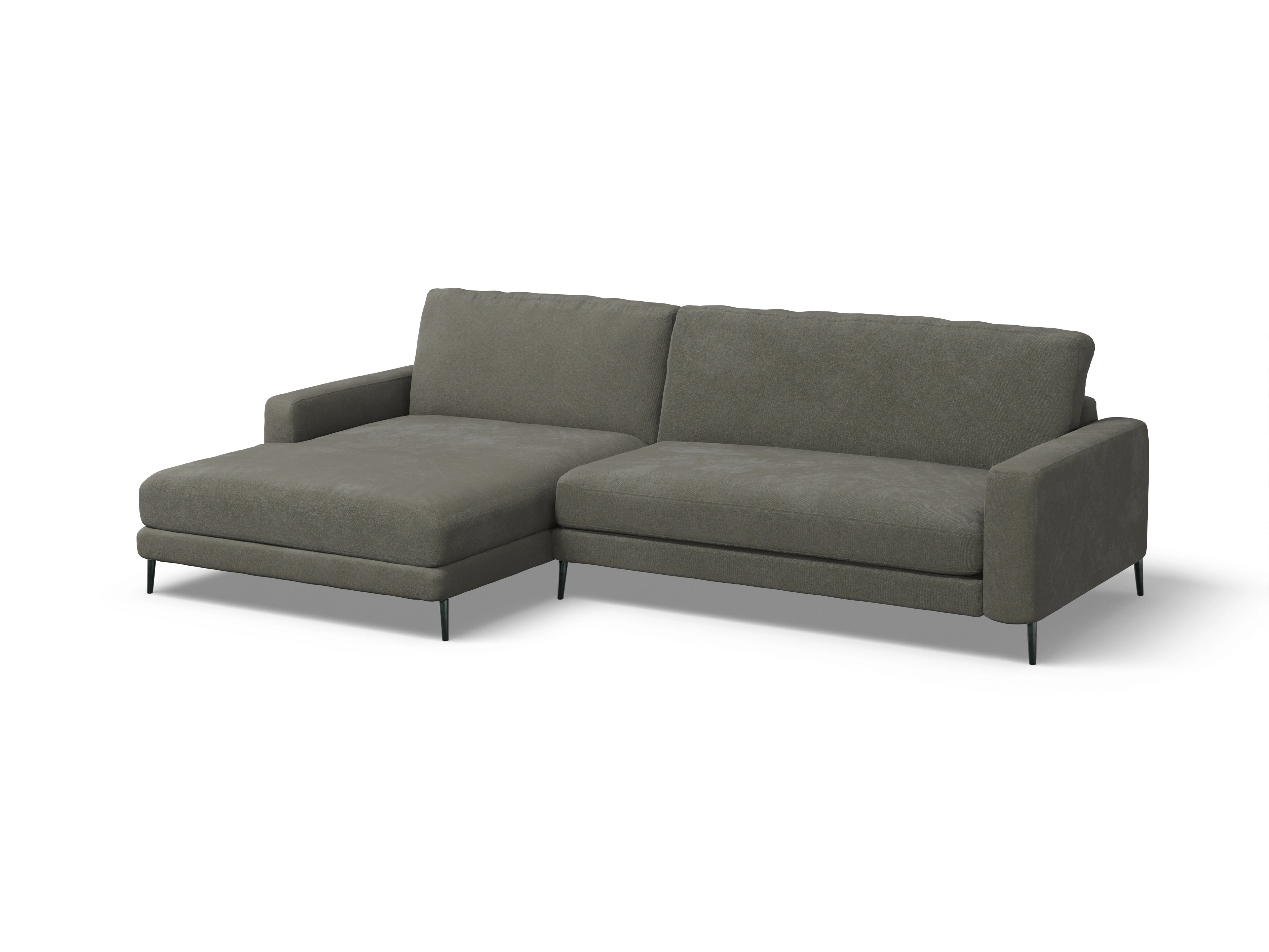 Urbana LOXL Medium L Ansicht des Produktes Urbana Ecksofa links Abschluss offen in Stoff Grau