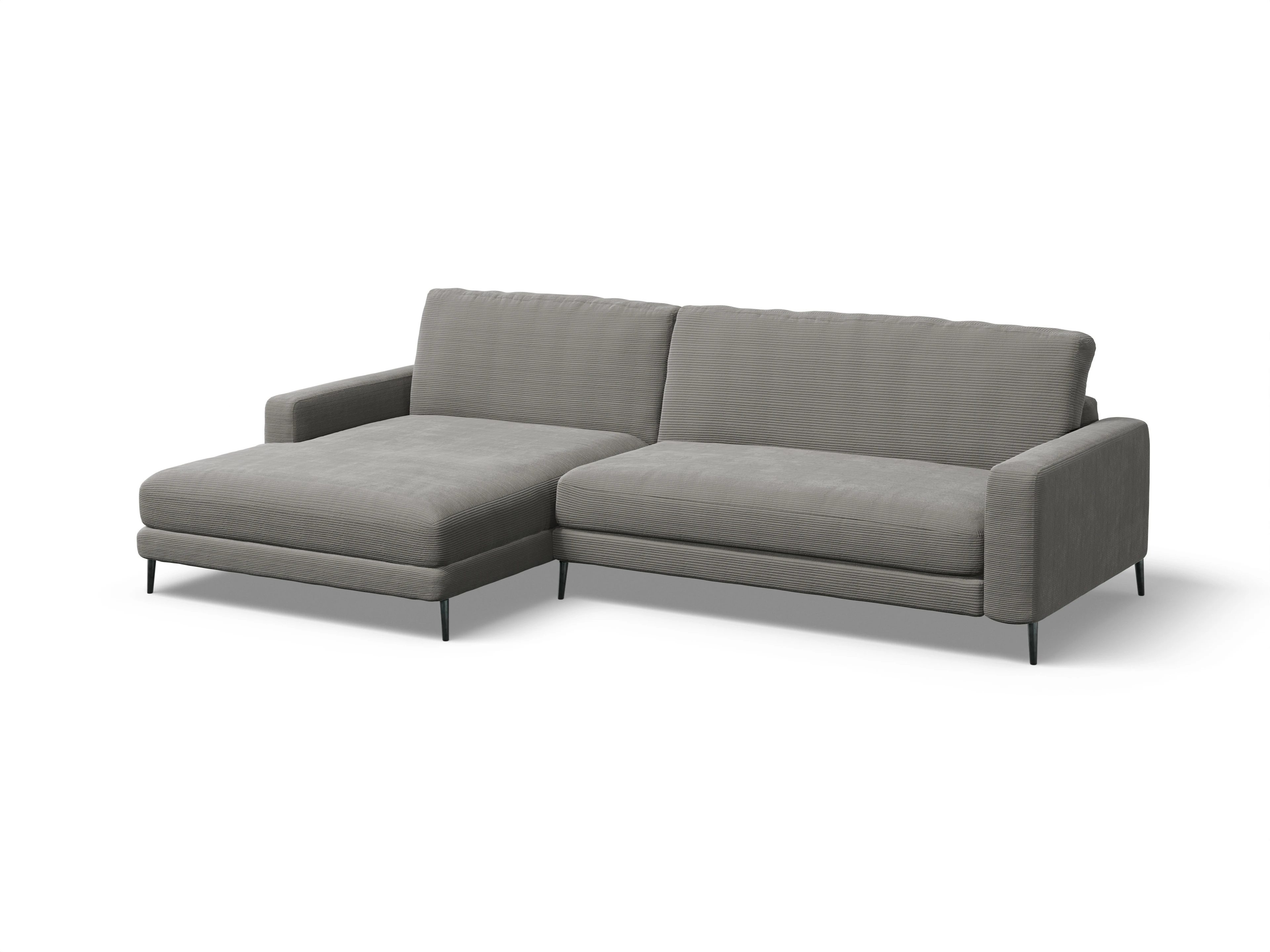 Urbana LOXL Medium L Ansicht des Produktes Urbana Ecksofa links Abschluss offen in Stoff Grau