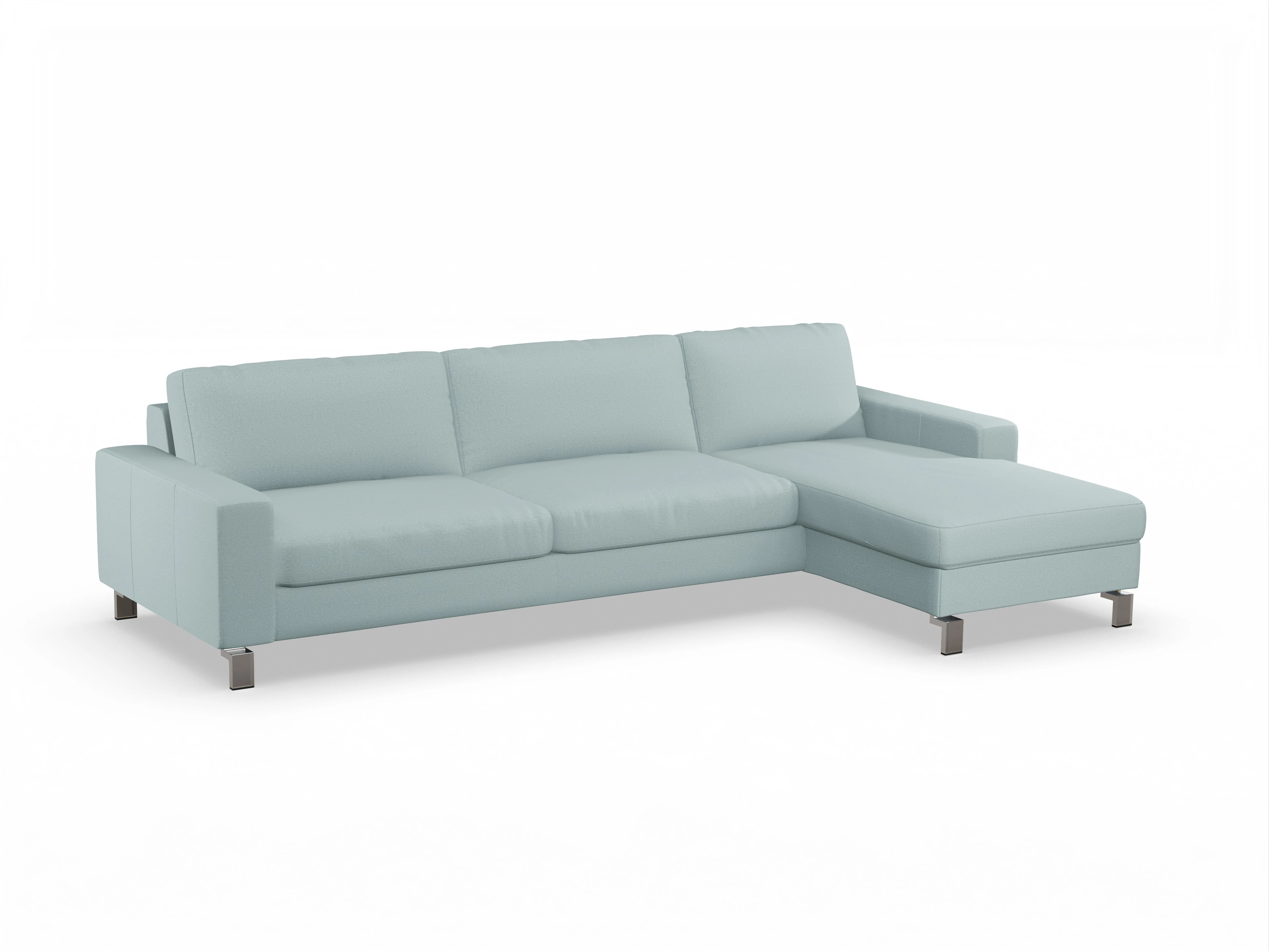 Ansicht des Produktes Indiana Ecksofa rechts Abschluss offen in Stoff Blau