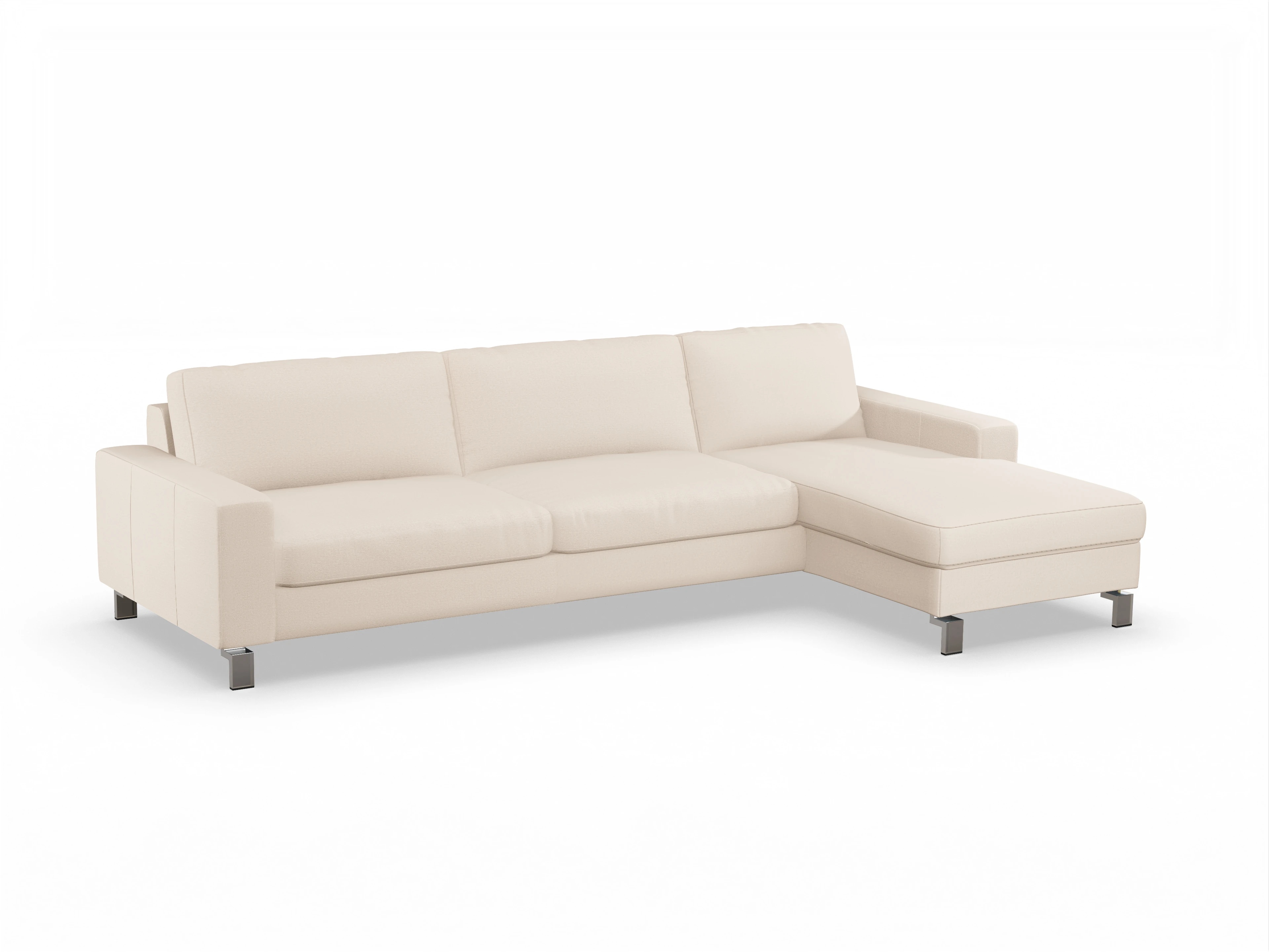 Ansicht des Produktes Indiana Ecksofa rechts Abschluss offen in Stoff Beige