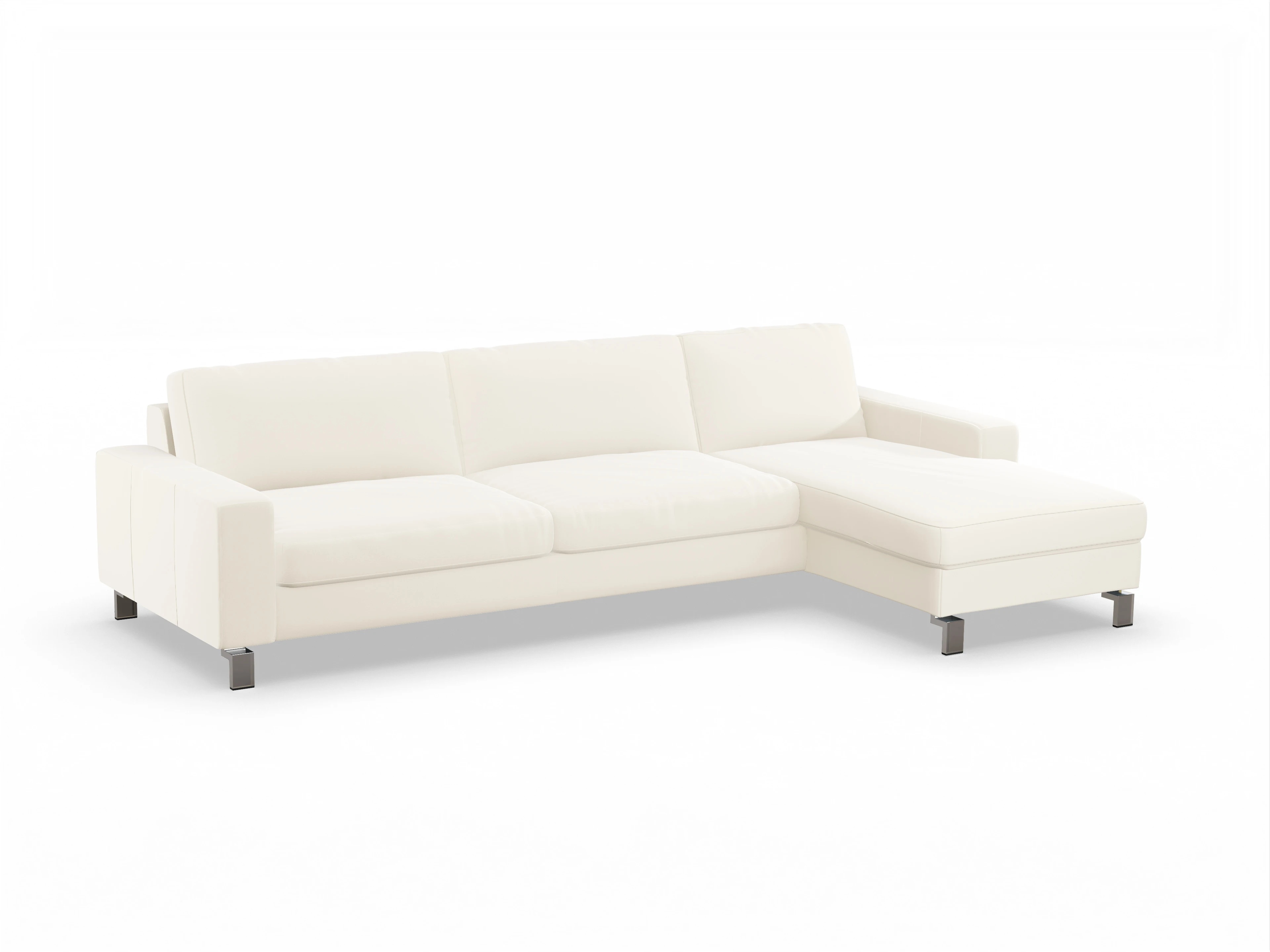 Ansicht des Produktes Indiana Ecksofa rechts Abschluss offen in Stoff Beige