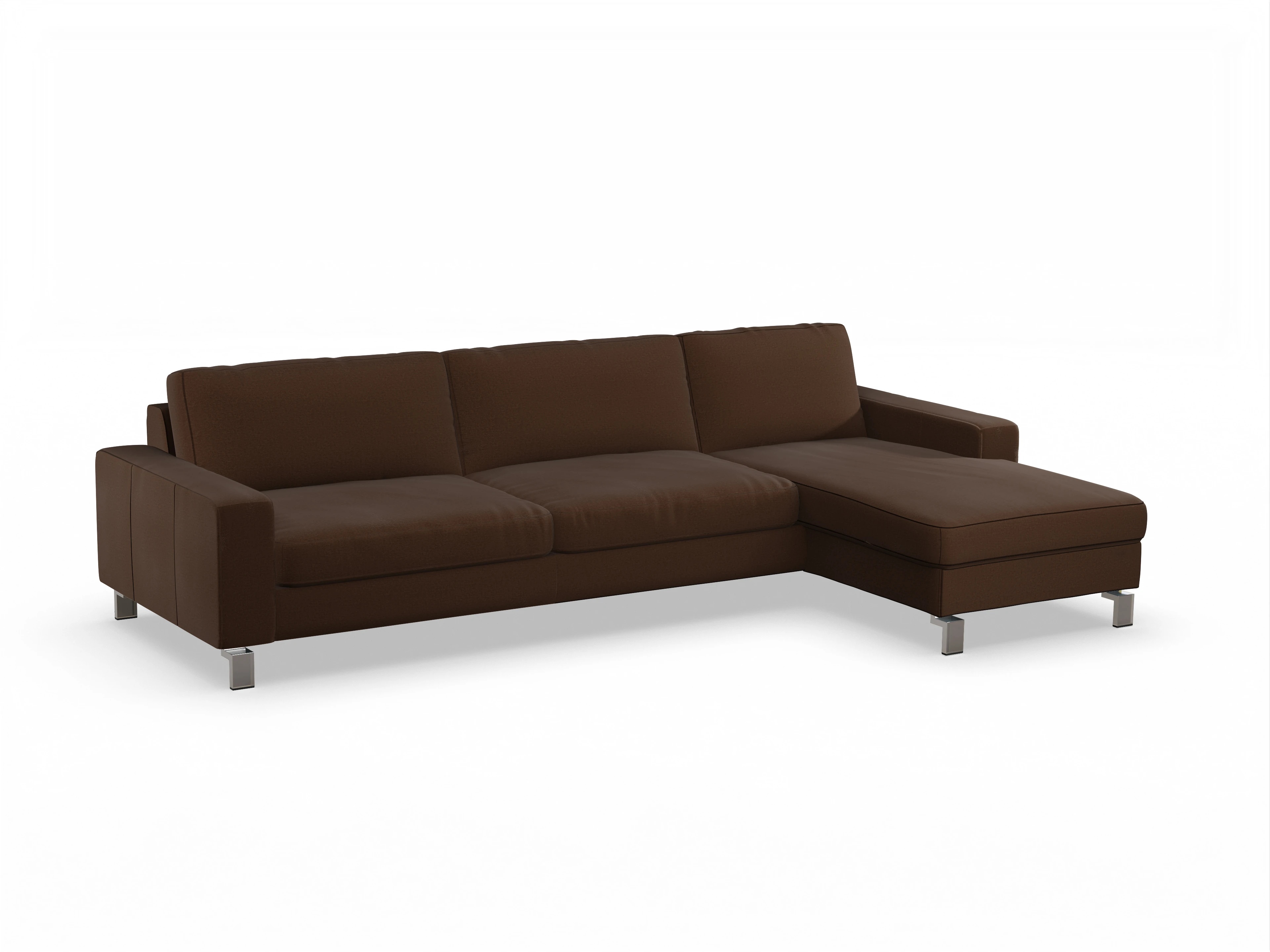 Ansicht des Produktes Indiana Ecksofa rechts Abschluss offen in Stoff Braun