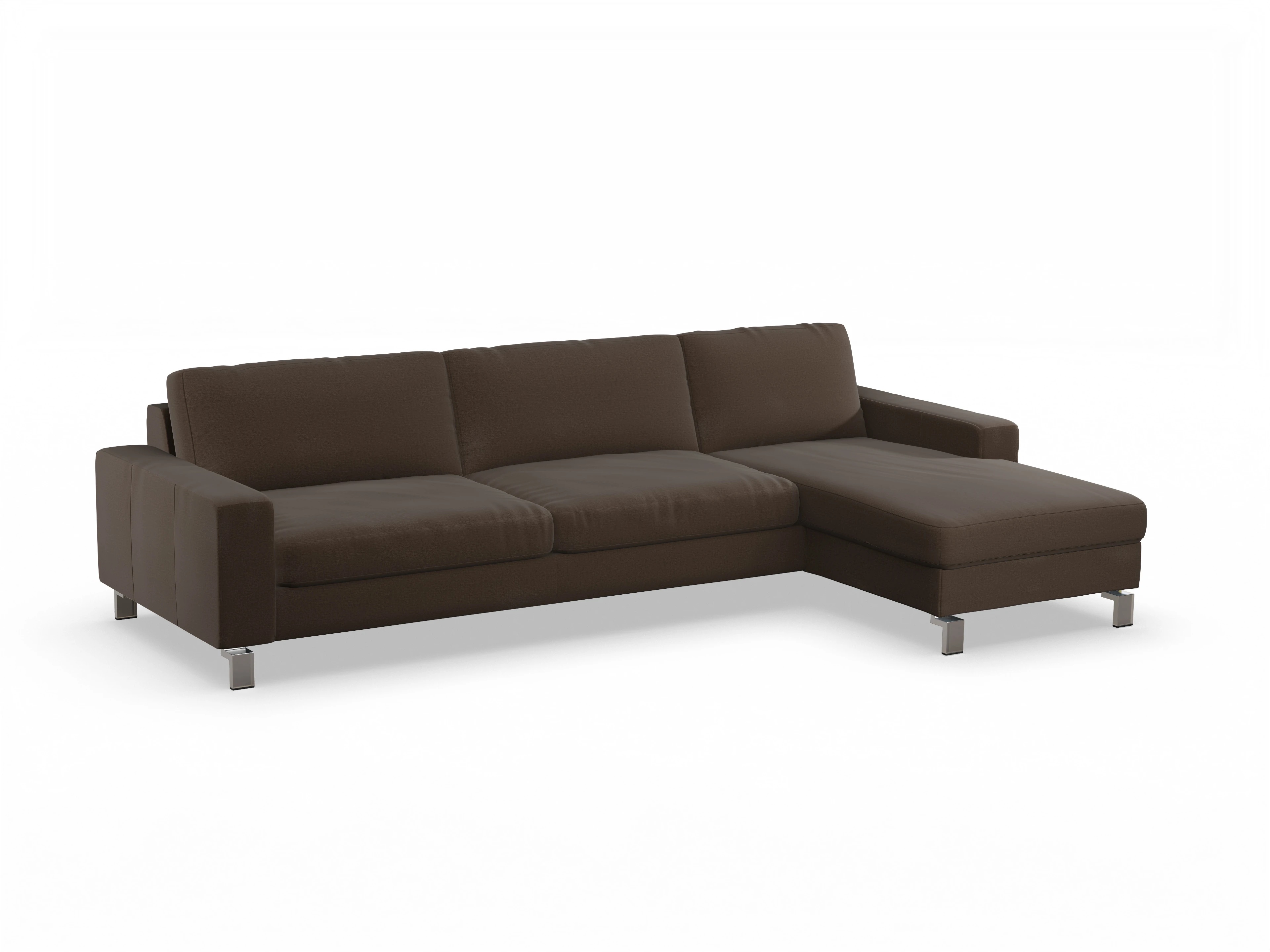 Ansicht des Produktes Indiana Ecksofa rechts Abschluss offen in Stoff Braun