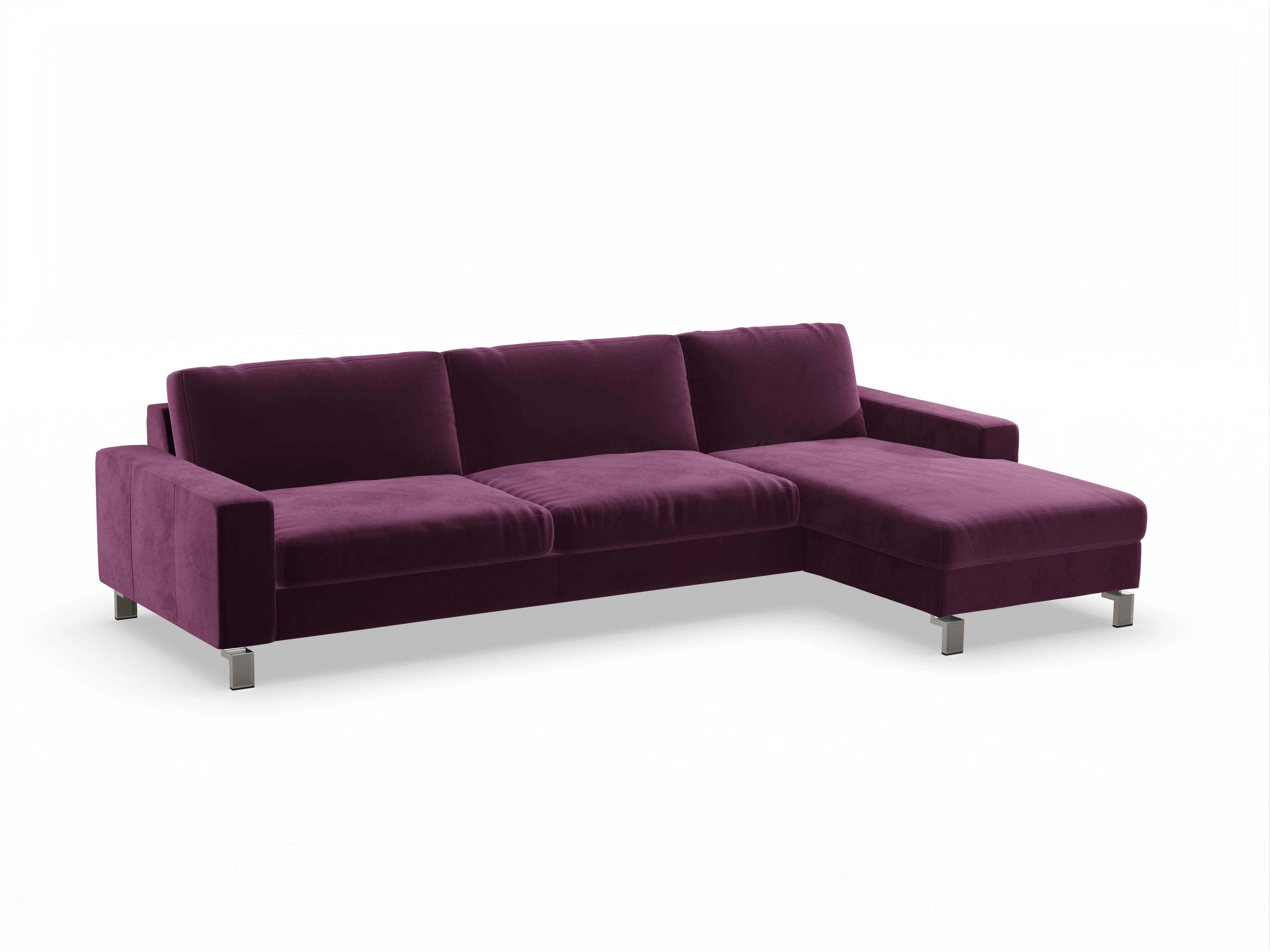 Ansicht des Produktes Indiana Ecksofa rechts Abschluss offen in Stoff Lila