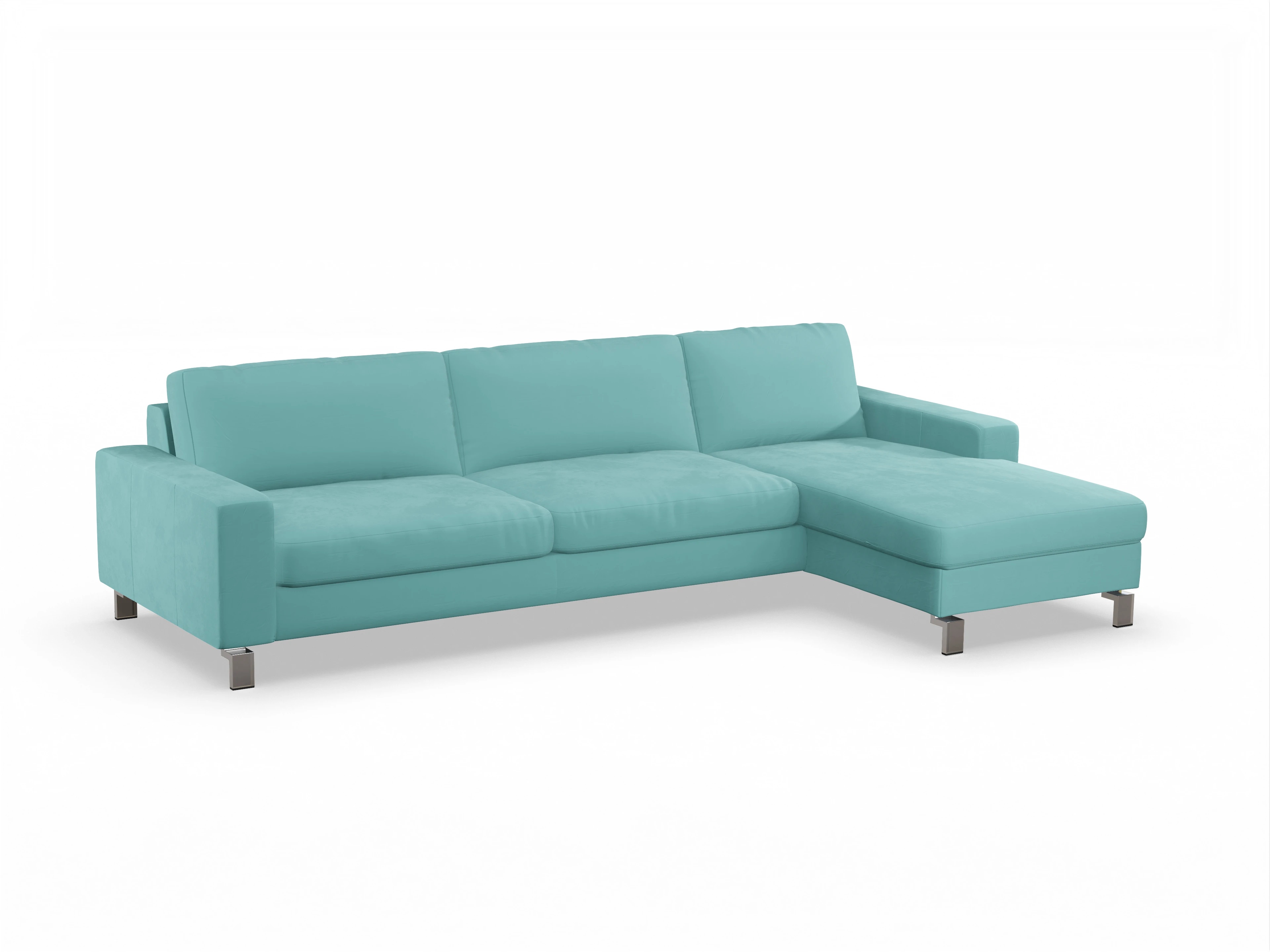 Ansicht des Produktes Indiana Ecksofa rechts Abschluss offen in Stoff Blau