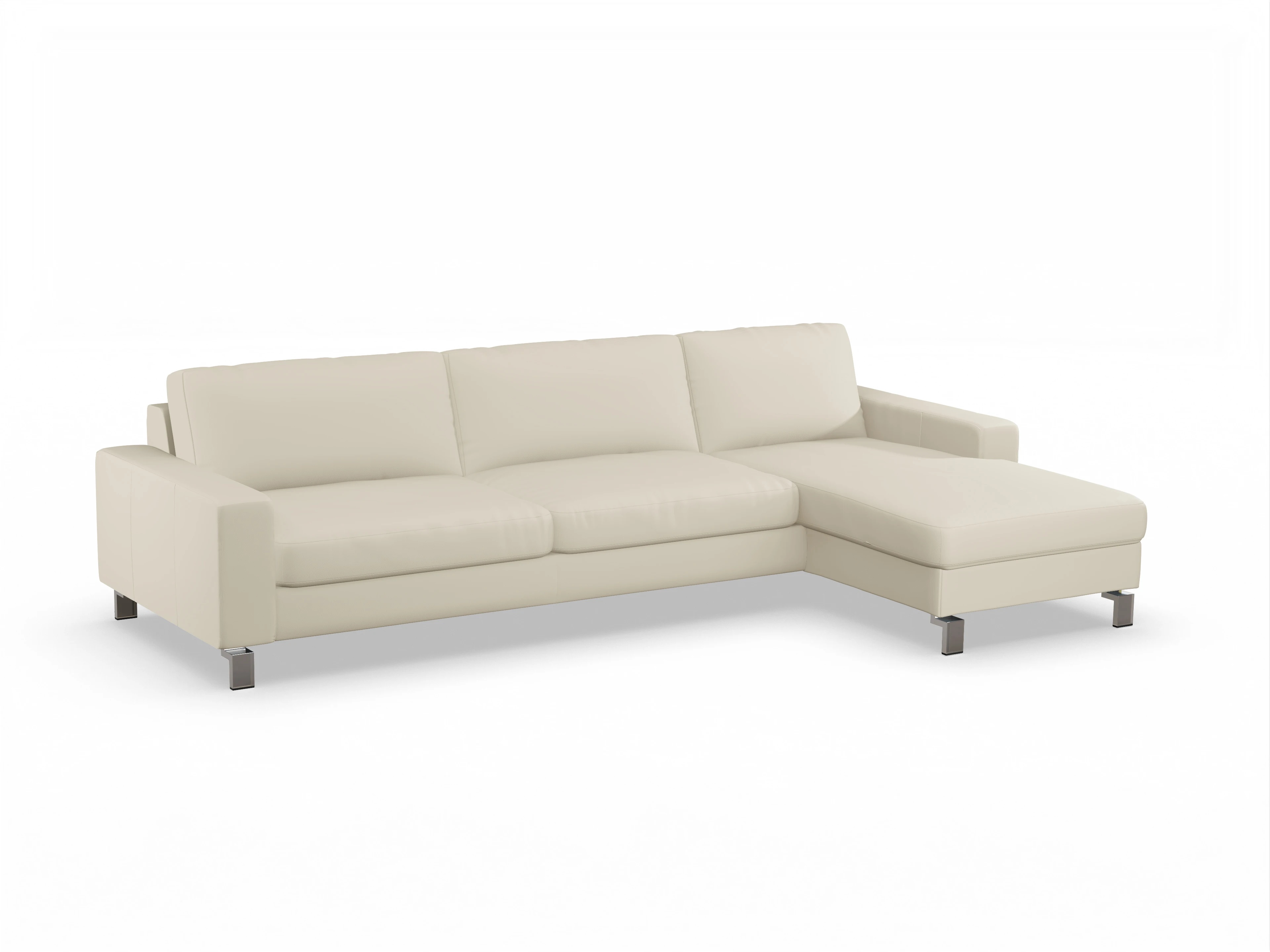 Ansicht des Produktes Indiana Ecksofa rechts Abschluss offen in Leder Beige