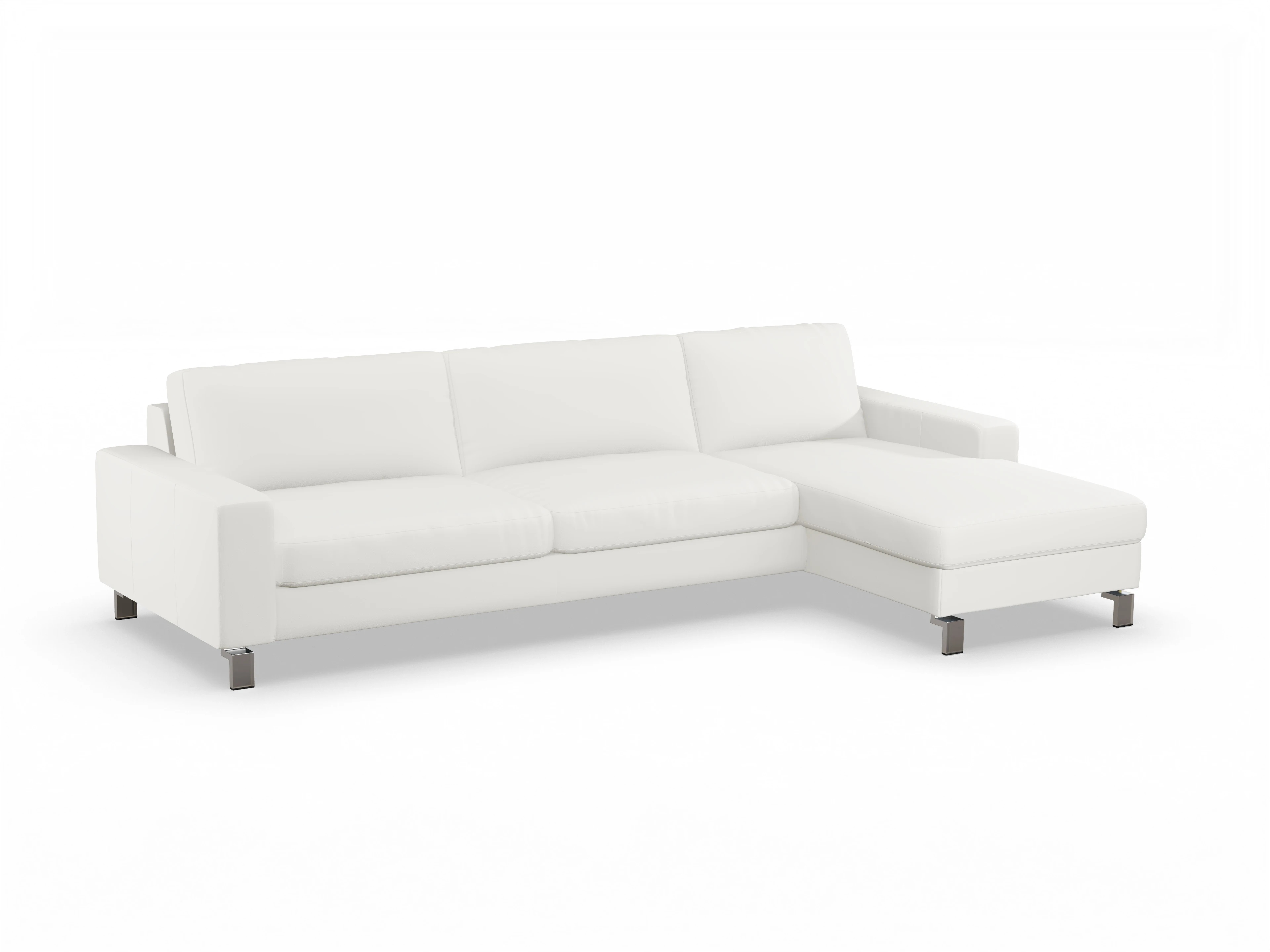 Ansicht des Produktes Indiana Ecksofa rechts Abschluss offen in Leder Weiss