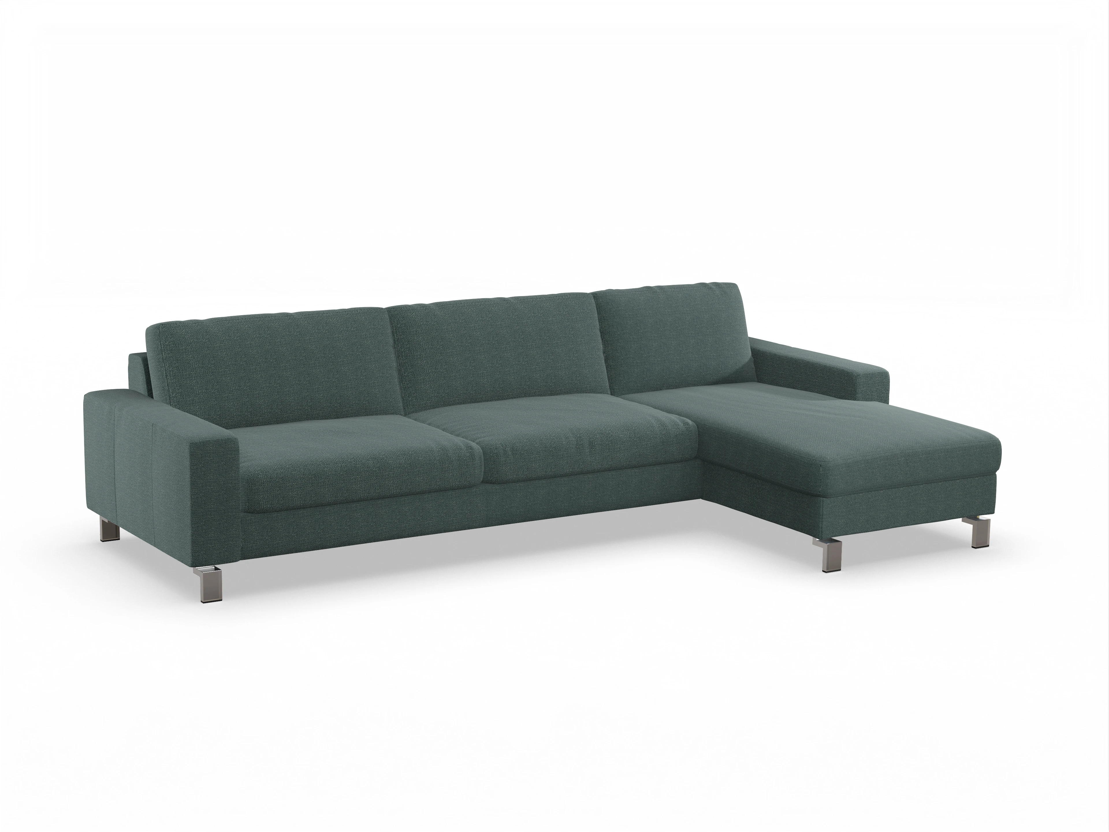 Ansicht des Produktes Indiana Ecksofa rechts Abschluss offen in Stoff Blau