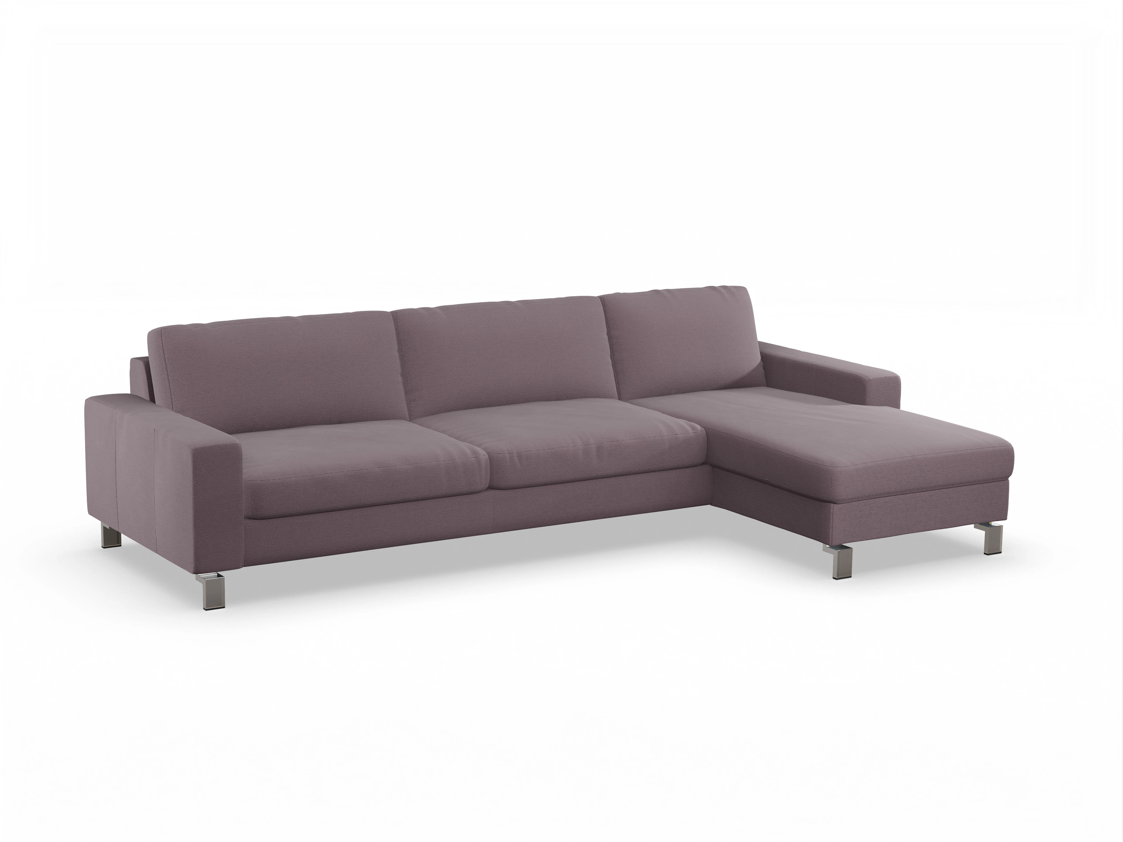 Ansicht des Produktes Indiana Ecksofa rechts Abschluss offen in Stoff Rosa