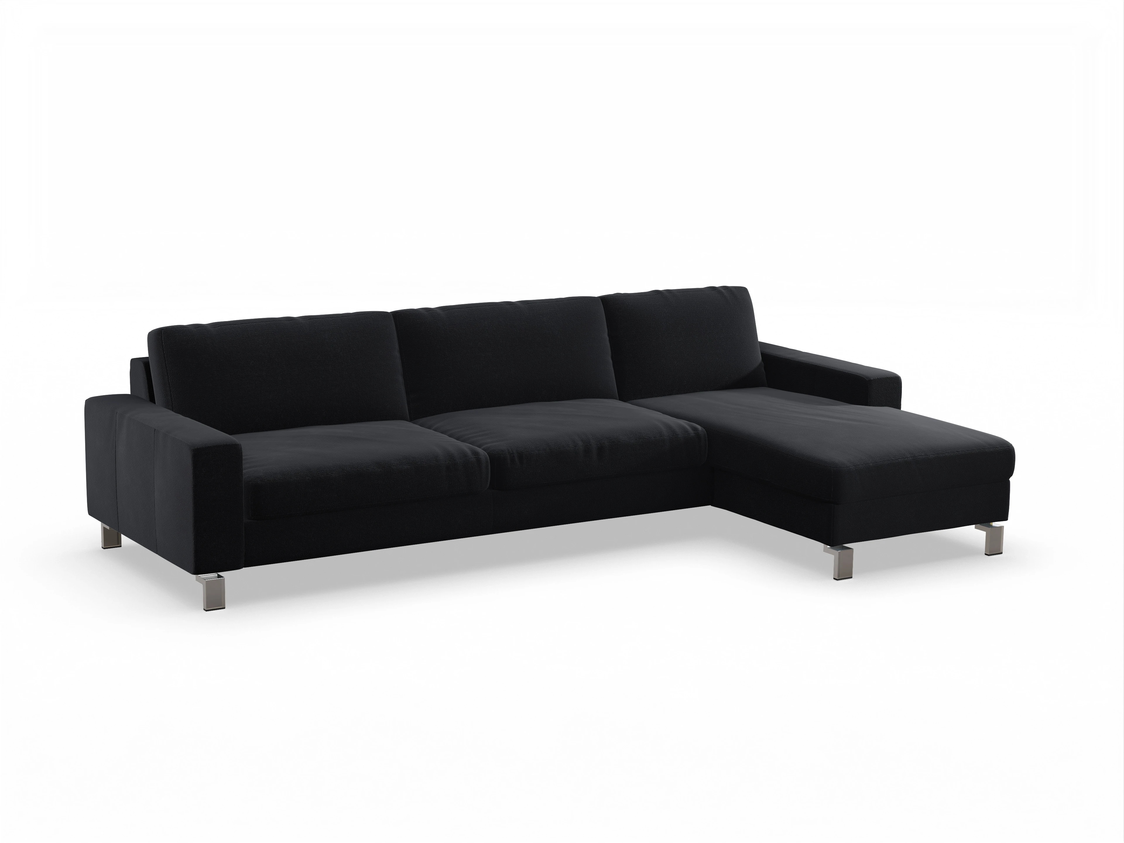 Ansicht des Produktes Indiana Ecksofa rechts Abschluss offen in Stoff Schwarz