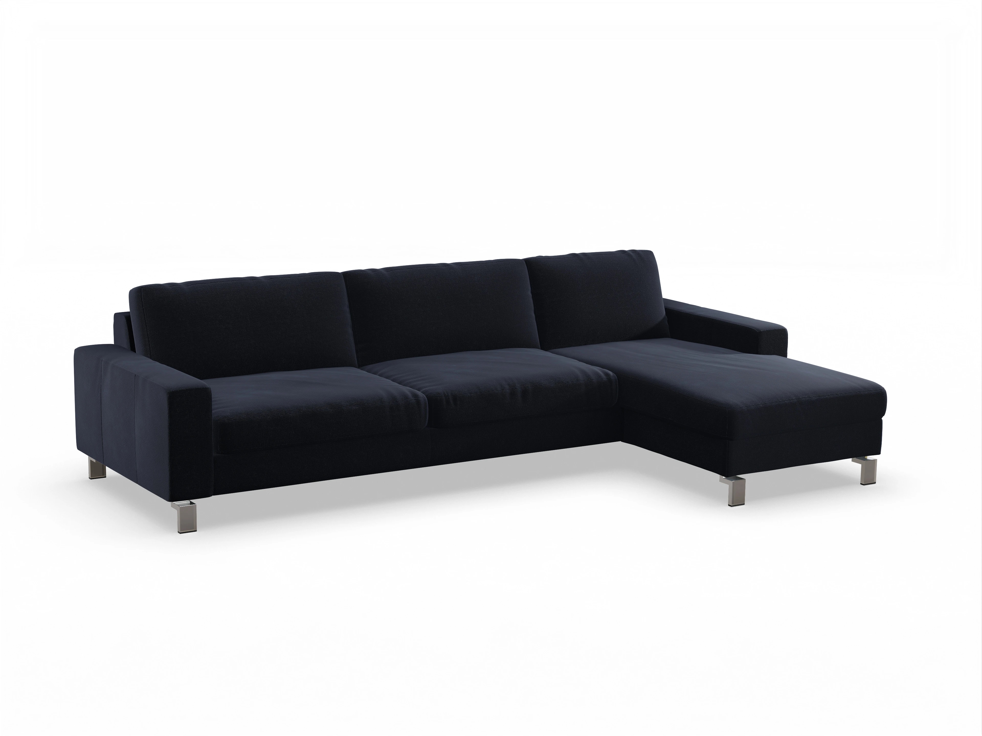 Ansicht des Produktes Indiana Ecksofa rechts Abschluss offen in Stoff Blau