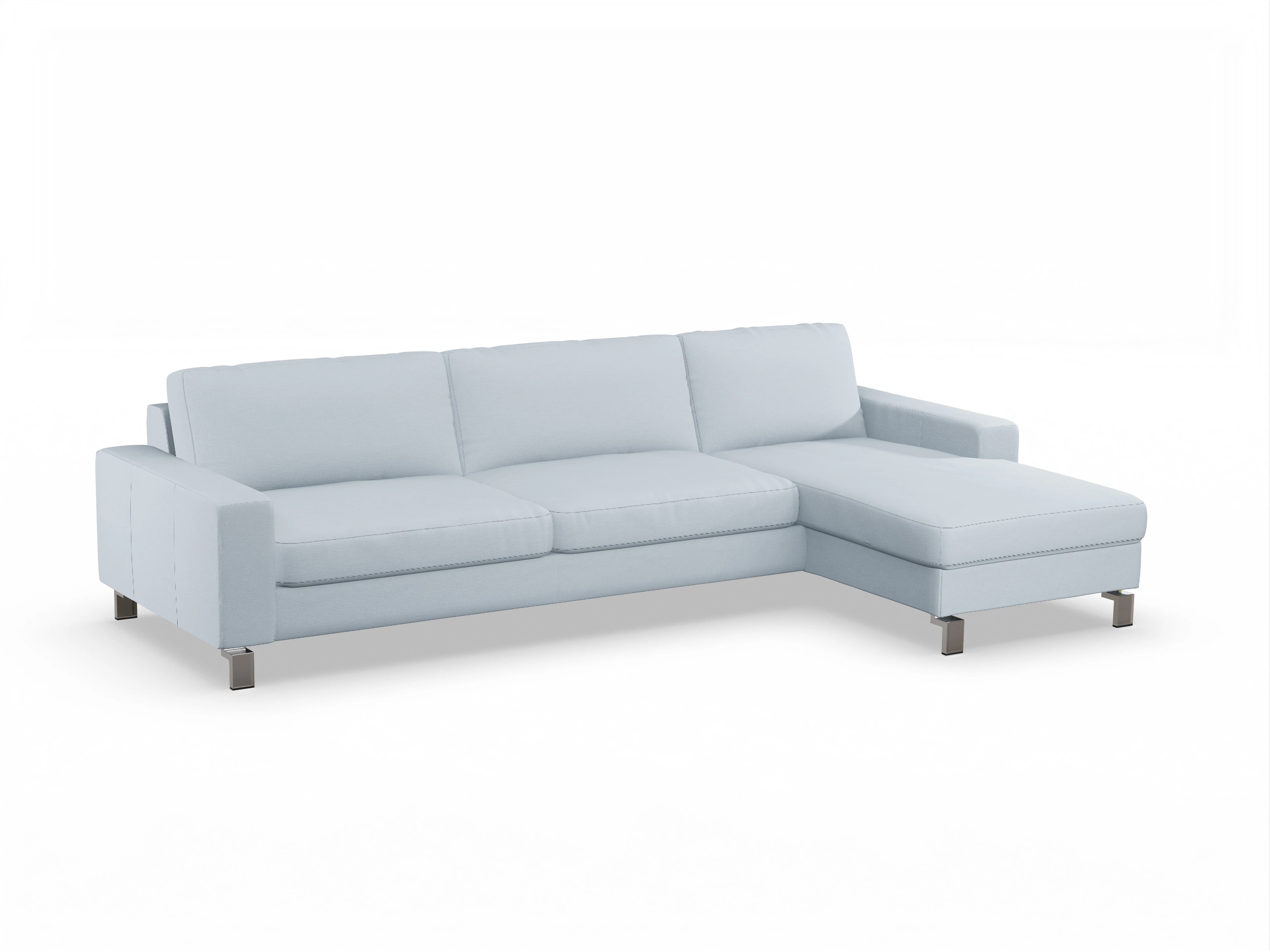 Ansicht des Produktes Indiana Ecksofa rechts Abschluss offen in Stoff Blau