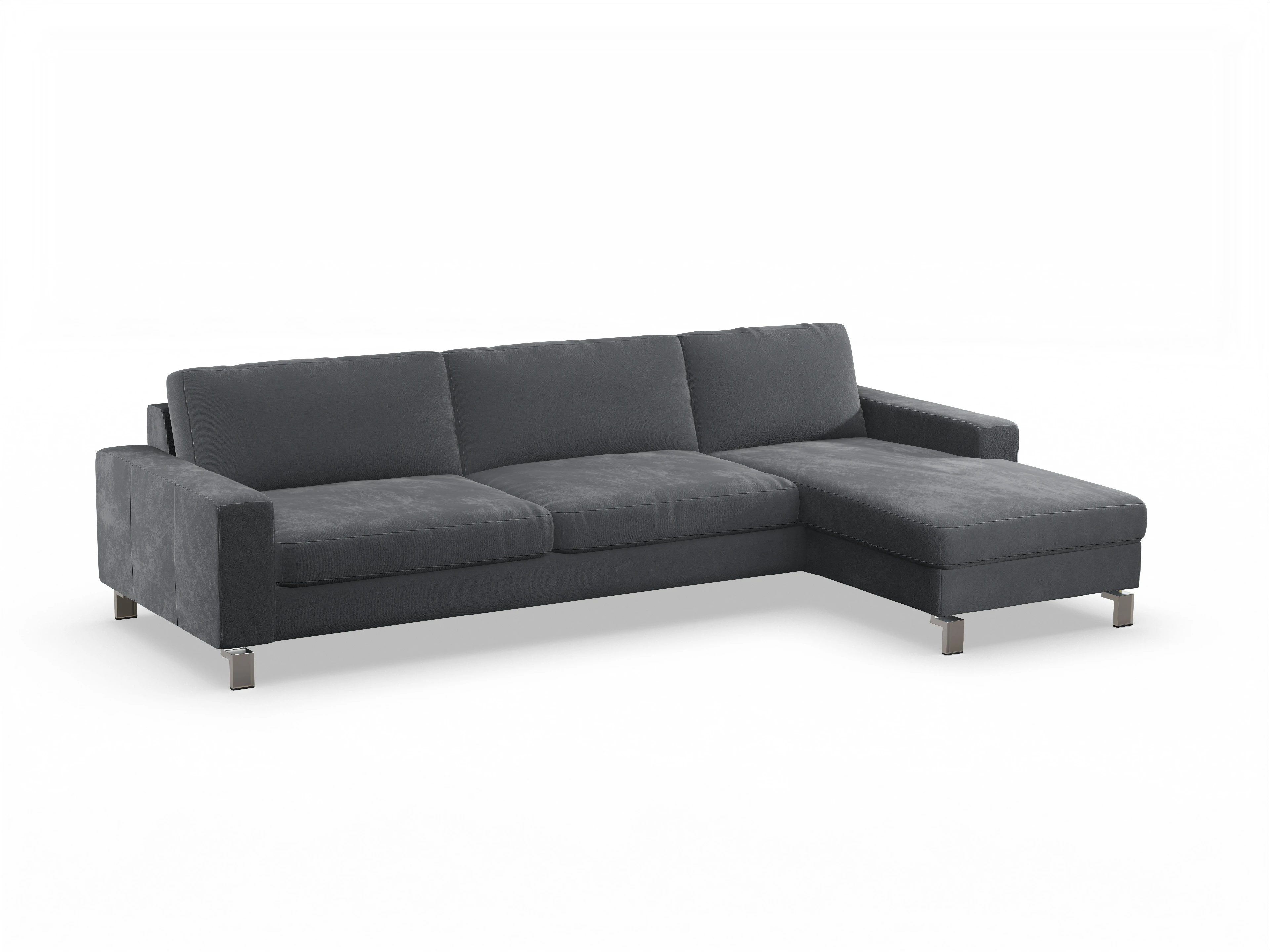 Ansicht des Produktes Indiana Ecksofa rechts Abschluss offen in Stoff Braun