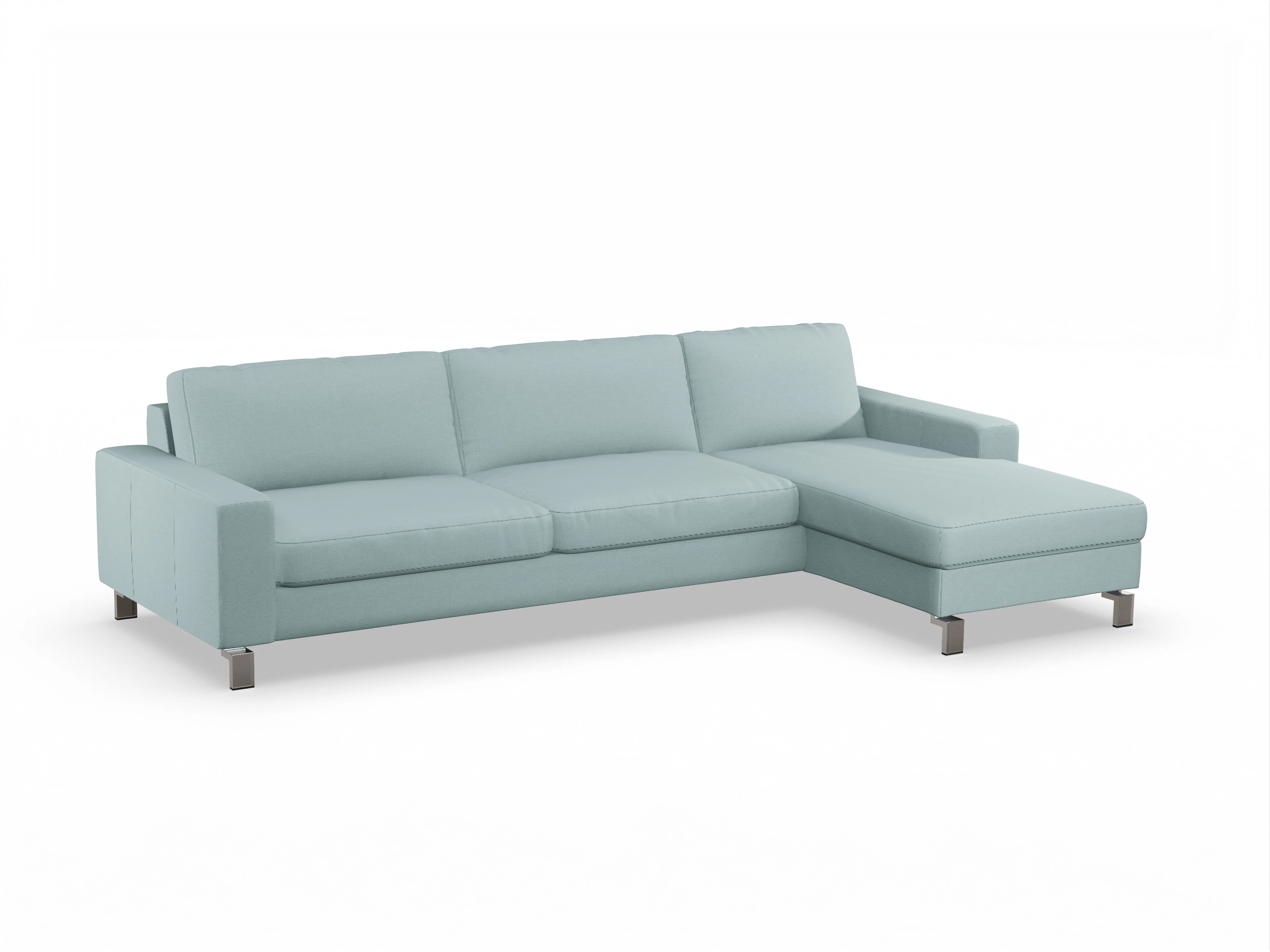 Ansicht des Produktes Indiana Ecksofa rechts Abschluss offen in Stoff Blau