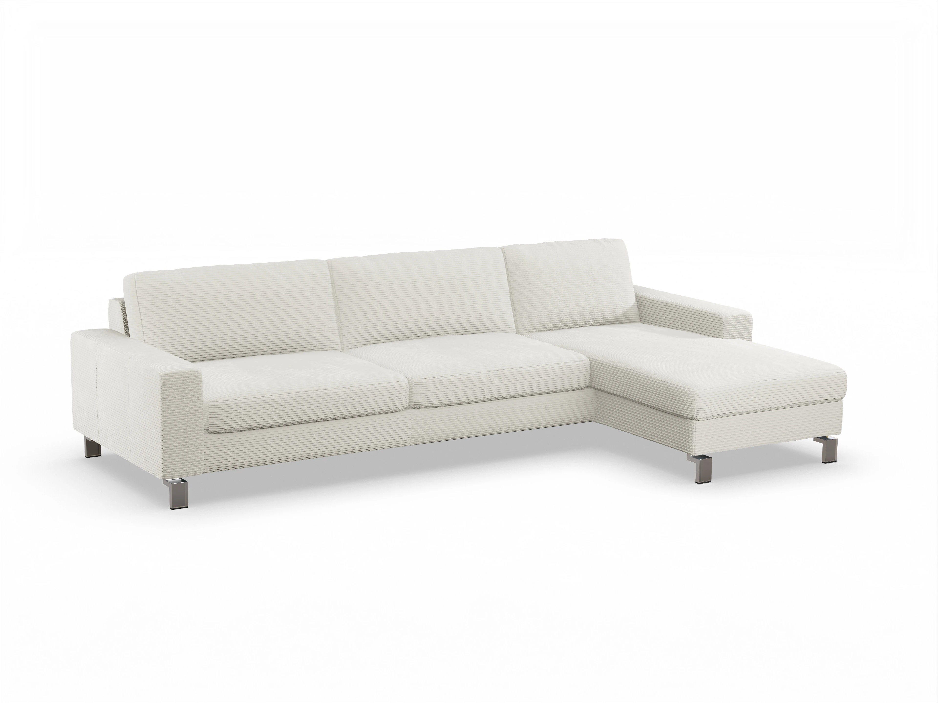 Ansicht des Produktes Indiana Ecksofa rechts Abschluss offen in Stoff Weiss