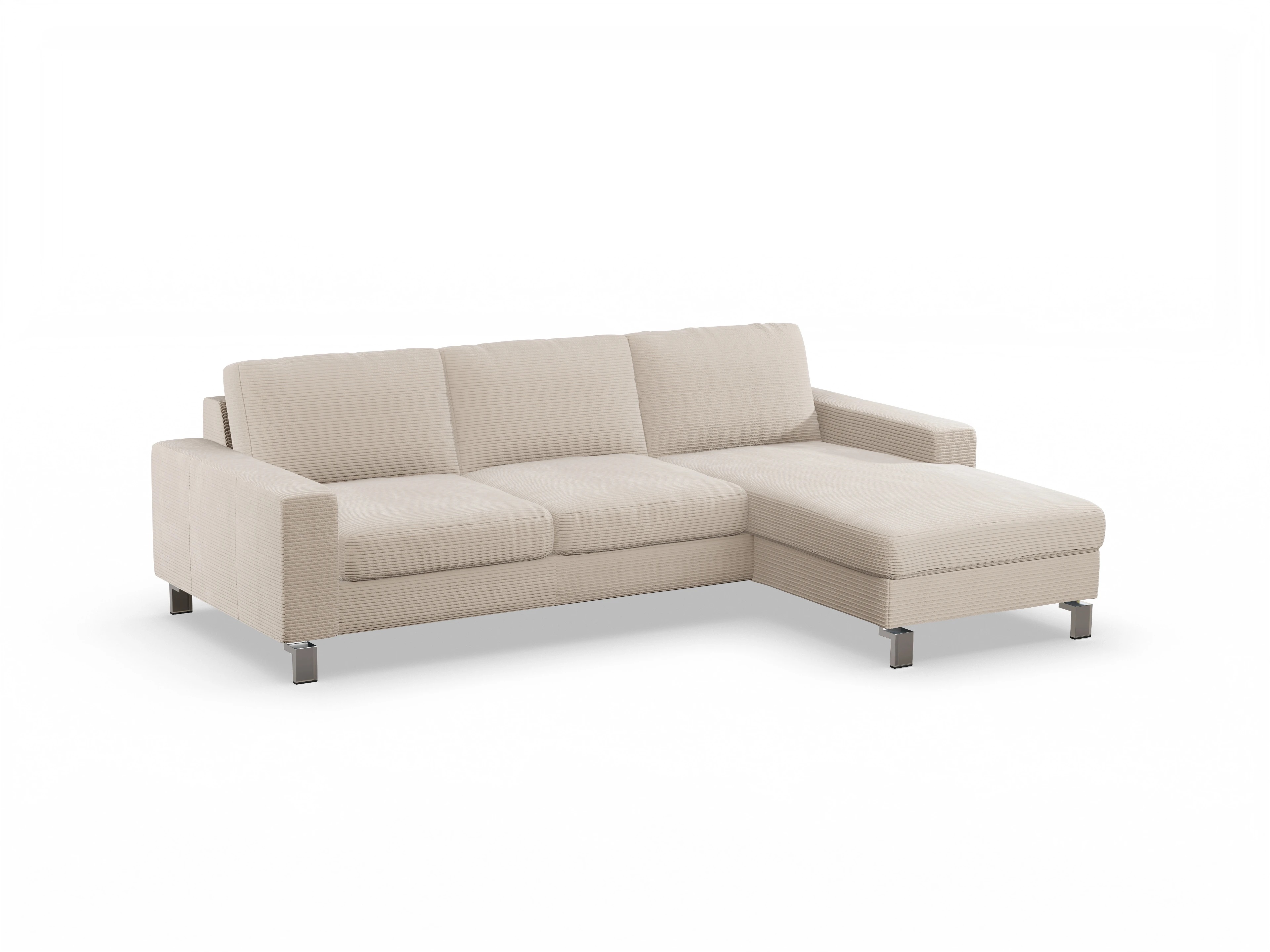 Ansicht des Produktes Indiana Ecksofa rechts Abschluss offen in Stoff Beige