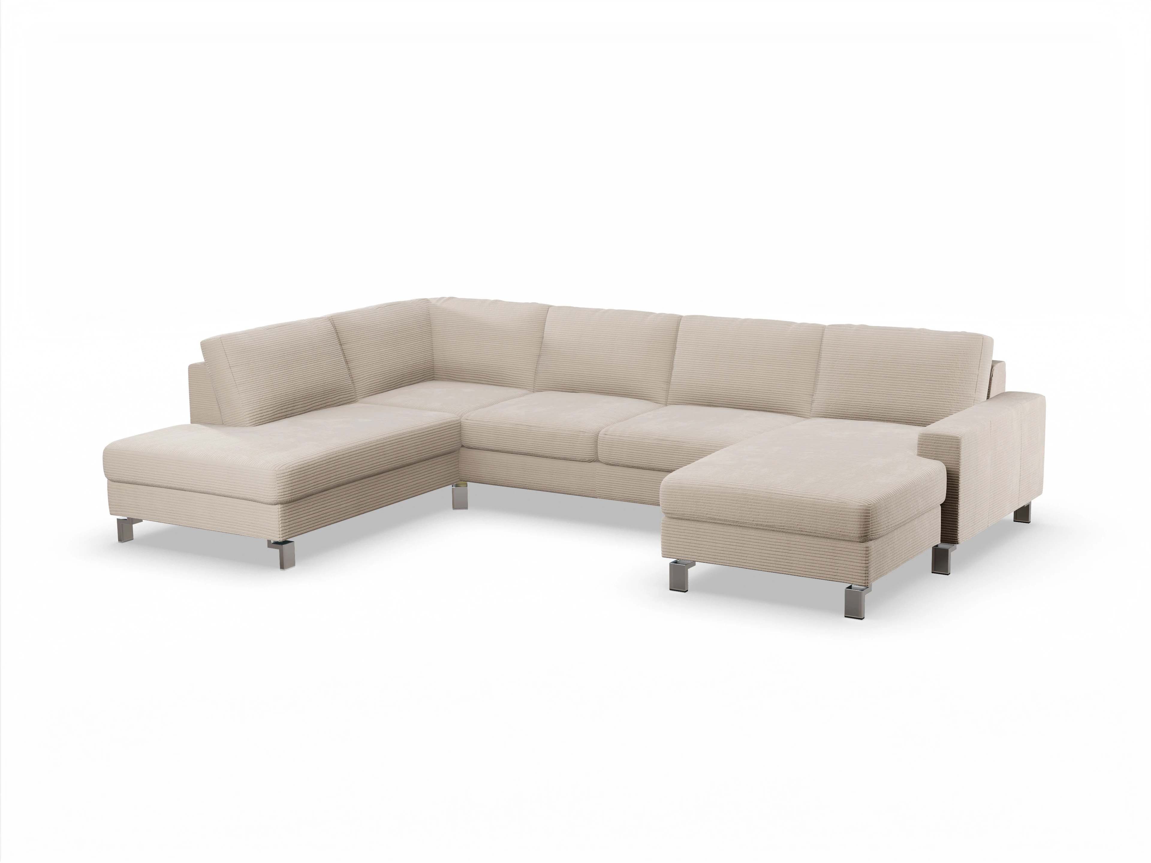 Ansicht des Produktes Indiana Wohnlandschaft offen beidseitig in Stoff Beige