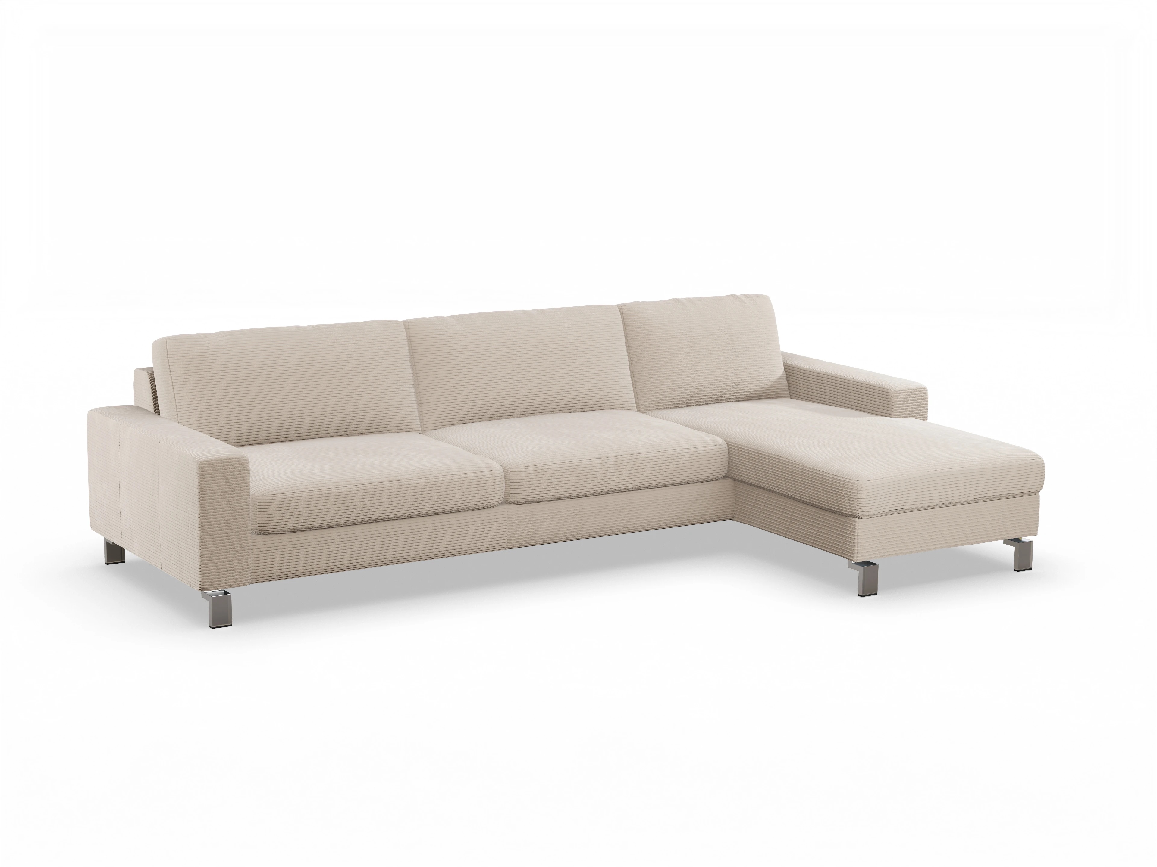 Ansicht des Produktes Indiana Ecksofa rechts Abschluss offen in Stoff Beige