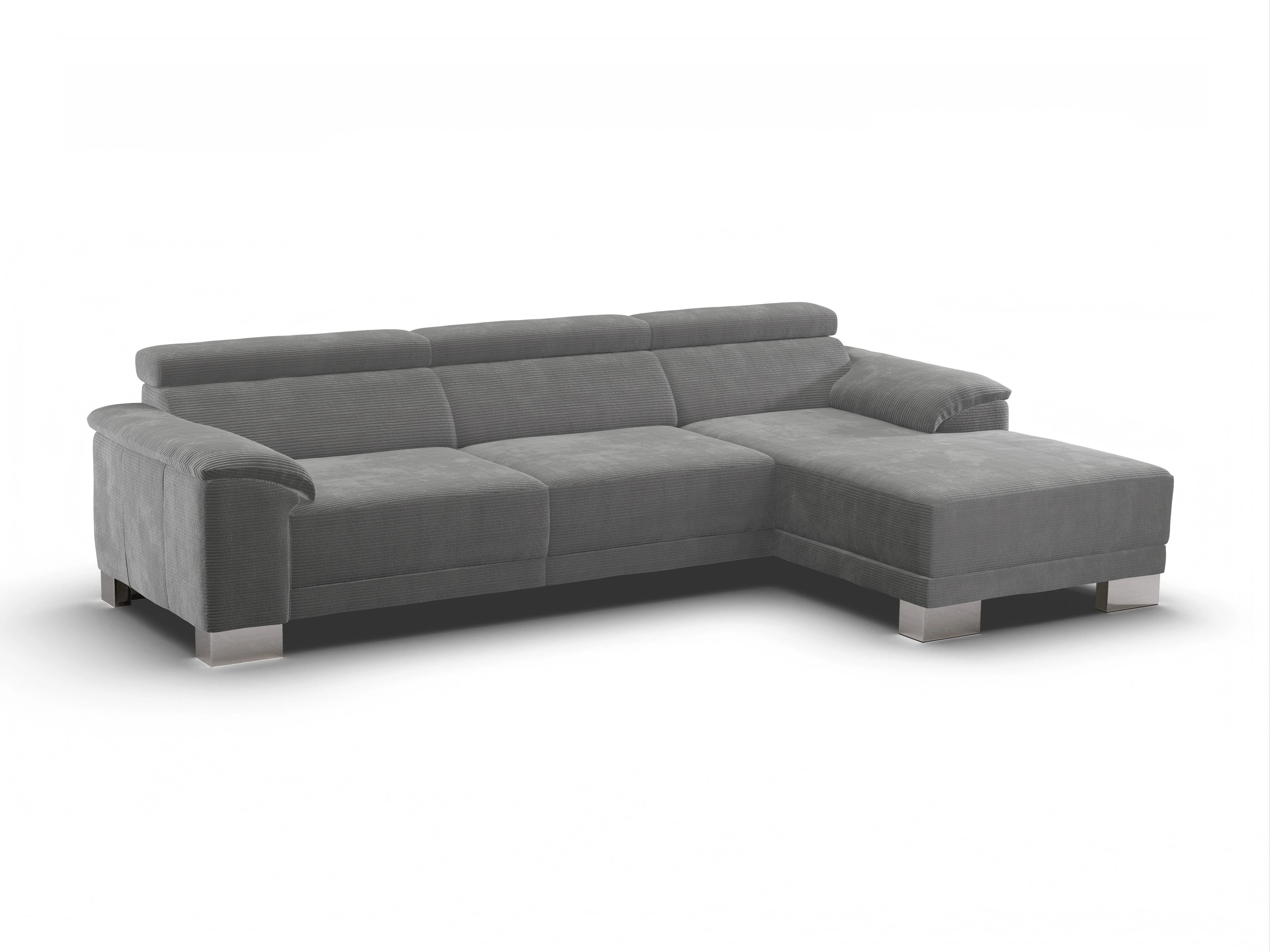 Ansicht des Produktes Antonio Ecksofa rechts Abschluss offen in Stoff Grau