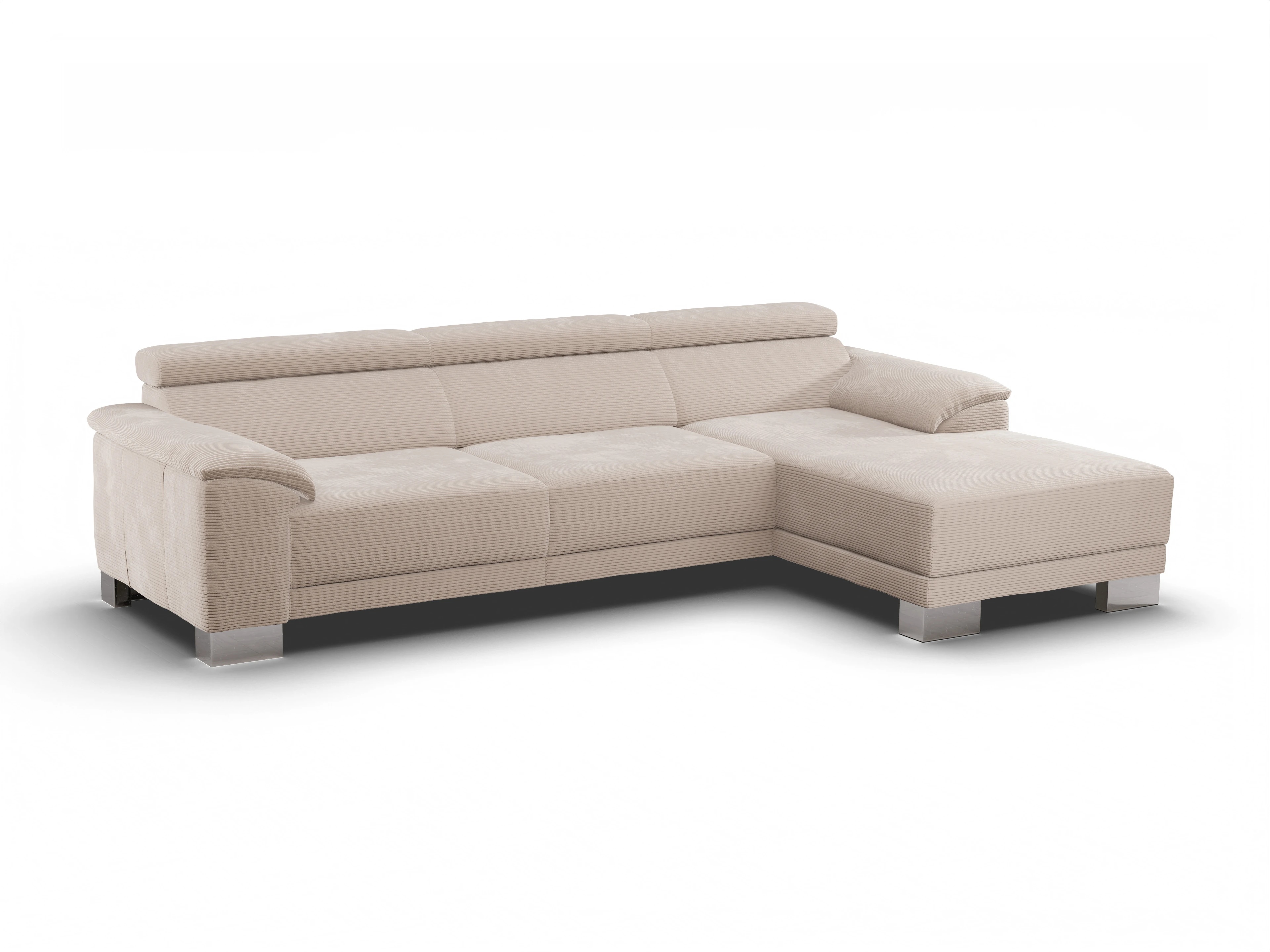 Ansicht des Produktes Antonio Ecksofa rechts Abschluss offen in Stoff Braun