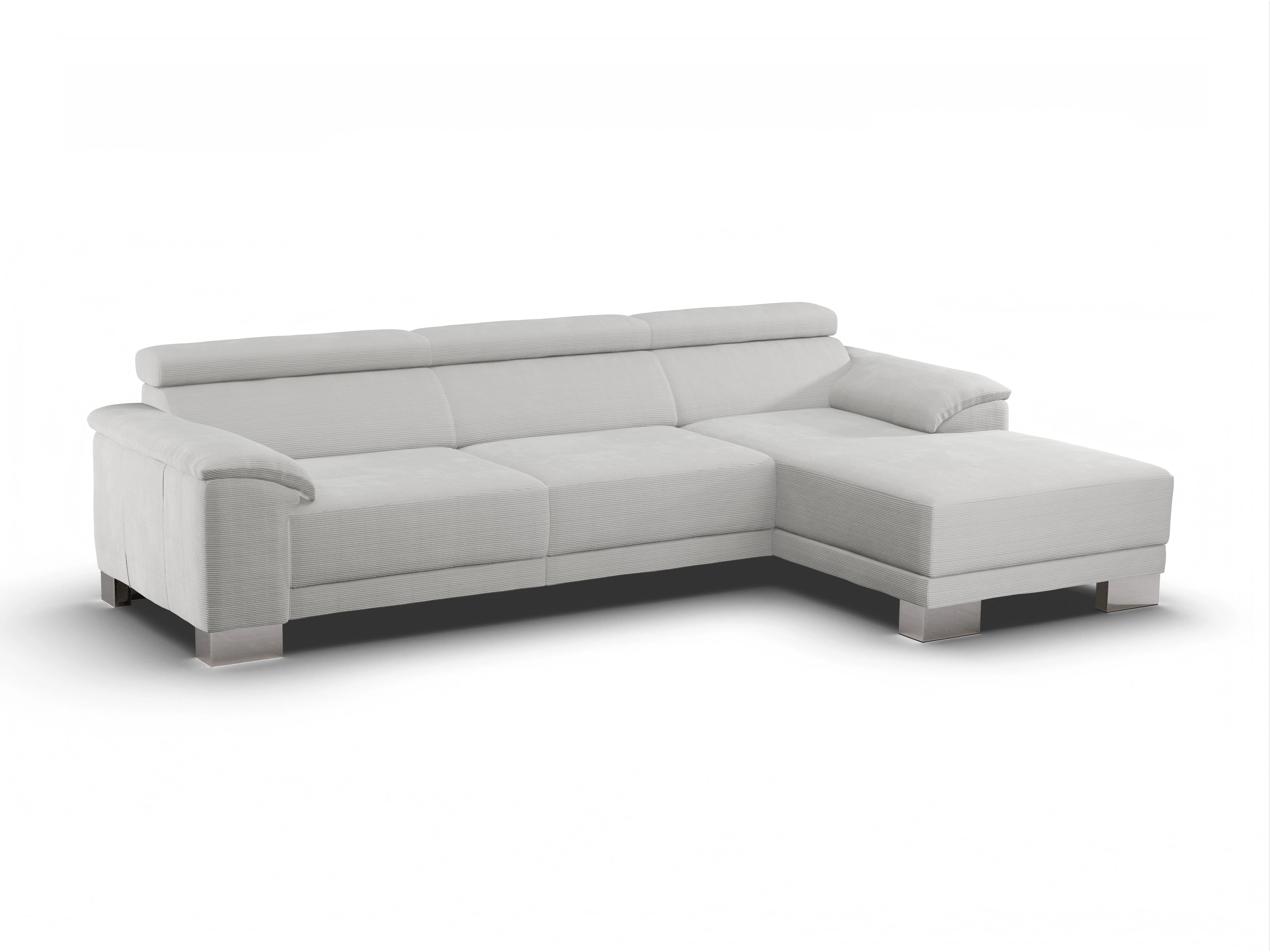 Ansicht des Produktes Antonio Ecksofa rechts Abschluss offen in Stoff Grau