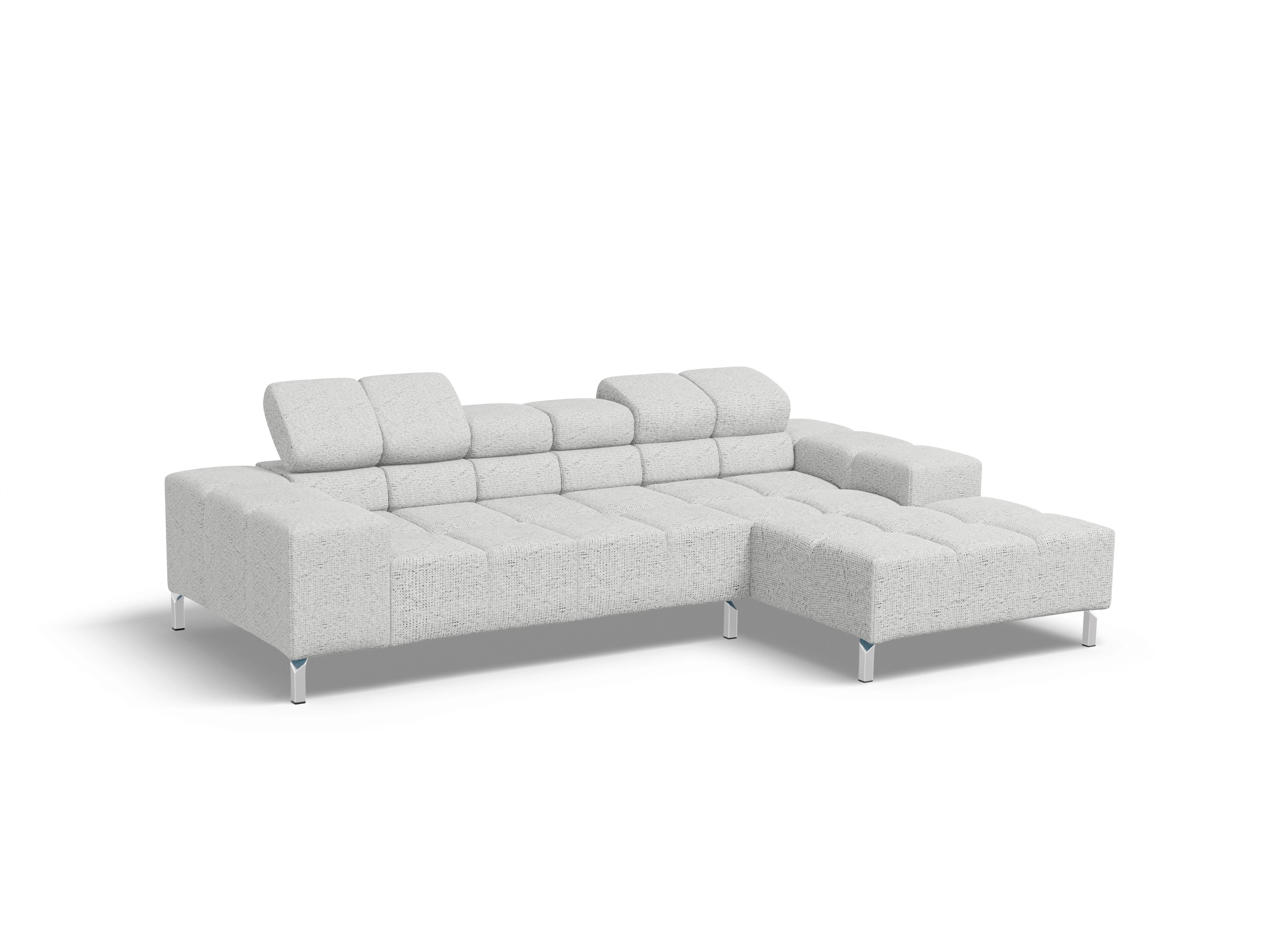 Wilo Ecksofa Longchair R Ansicht des Produktes Wilo Ecksofa rechts Abschluss offen in Stoff Grau