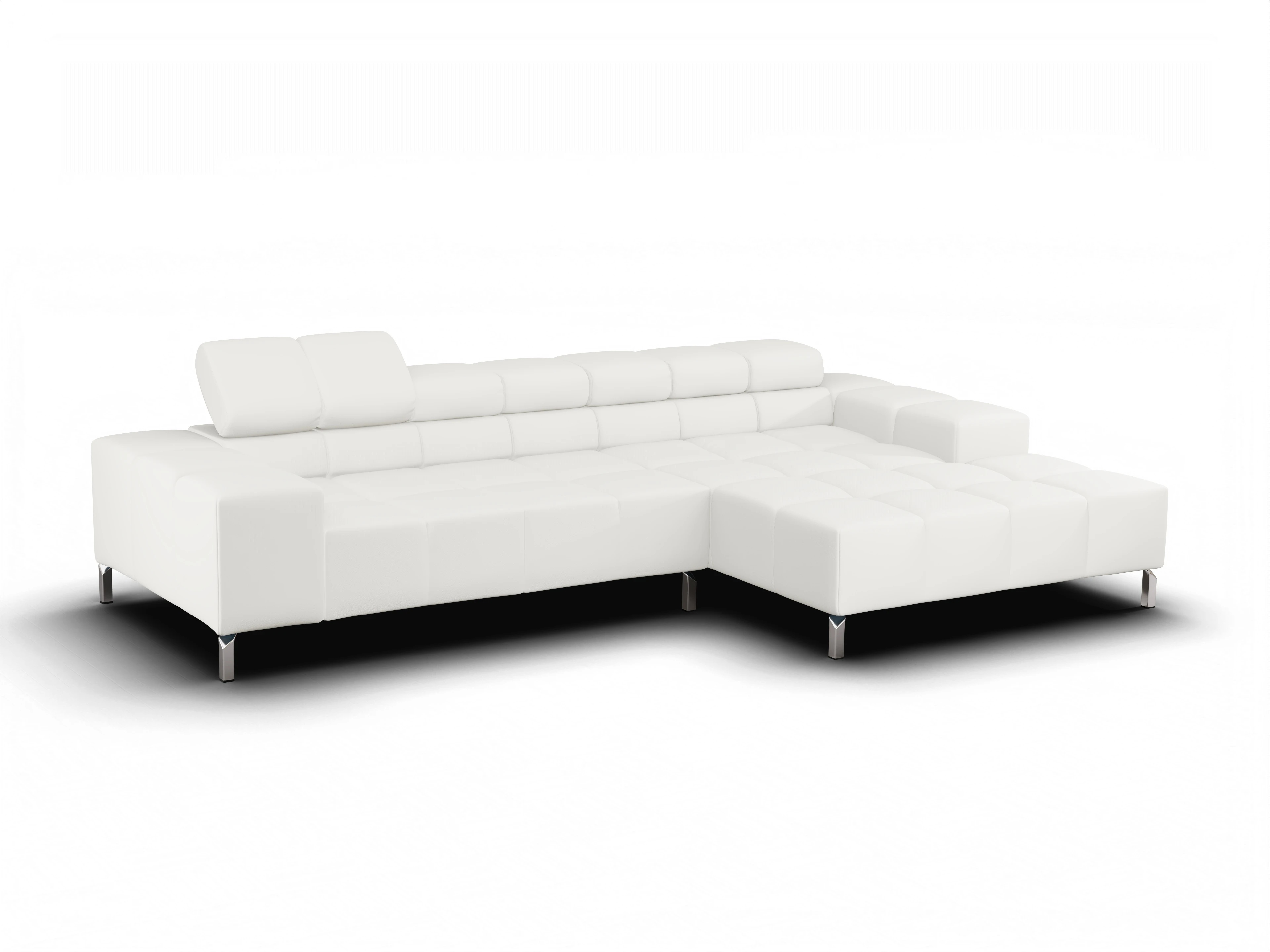 Ansicht des Produktes Wilo Ecksofa rechts Abschluss offen in Leder Weiss