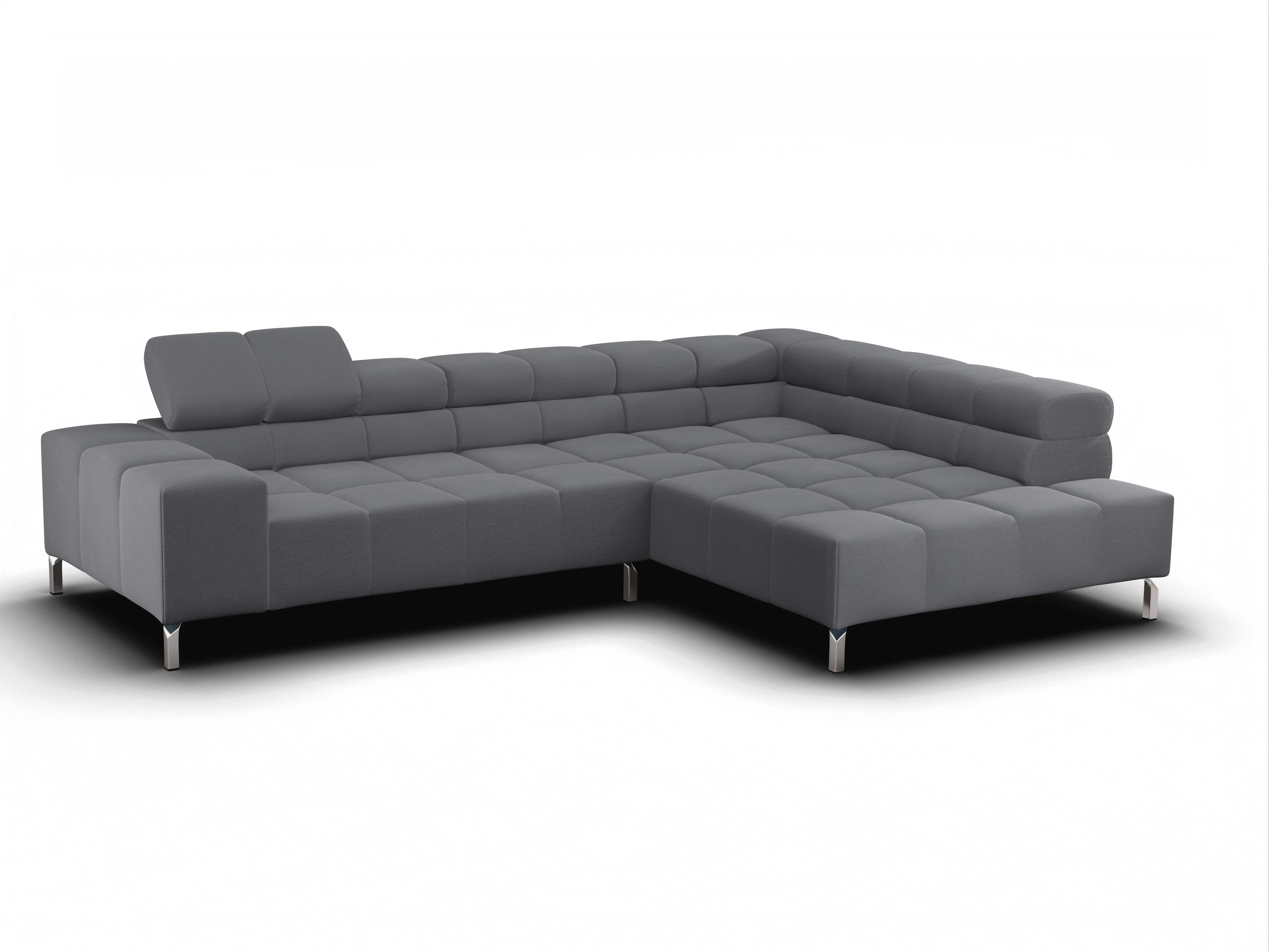 Ansicht des Produktes Wilo Ecksofa rechts Abschluss offen in Stoff Grau