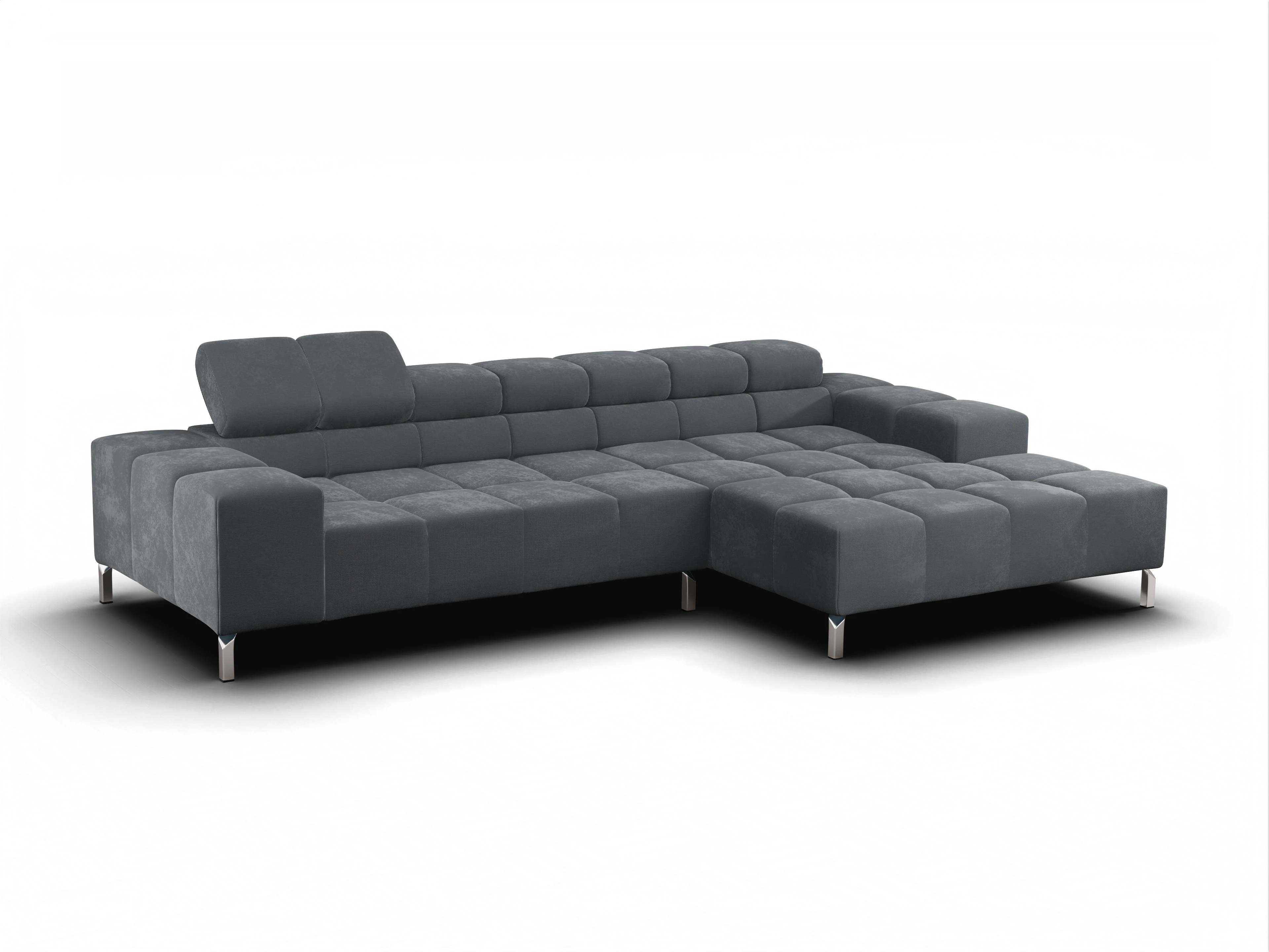 Wilo Ecksofa Longchair groß R Ansicht des Produktes Wilo Ecksofa rechts Abschluss offen in Stoff Braun