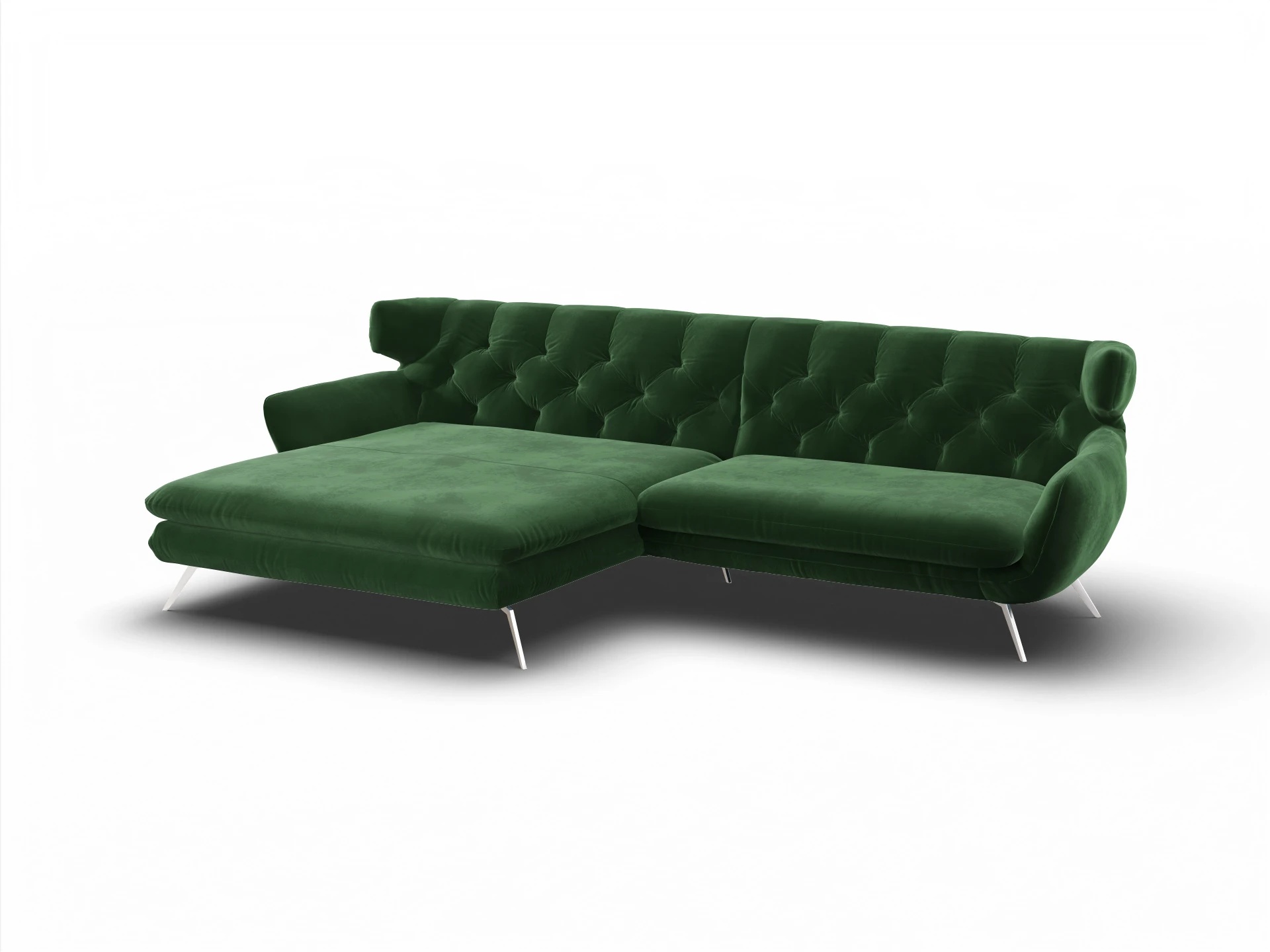 Ansicht des Produktes Seca Ecksofa links Abschluss offen in Stoff Grün