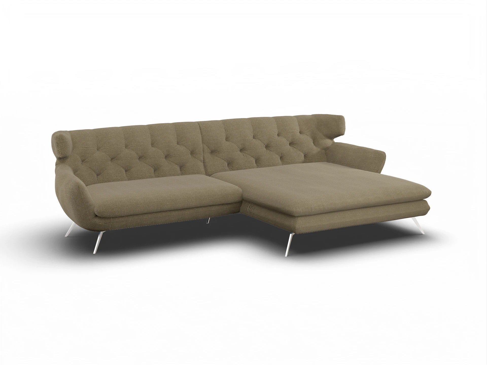 Ansicht des Produktes Seca Ecksofa rechts Abschluss offen in Stoff Beige