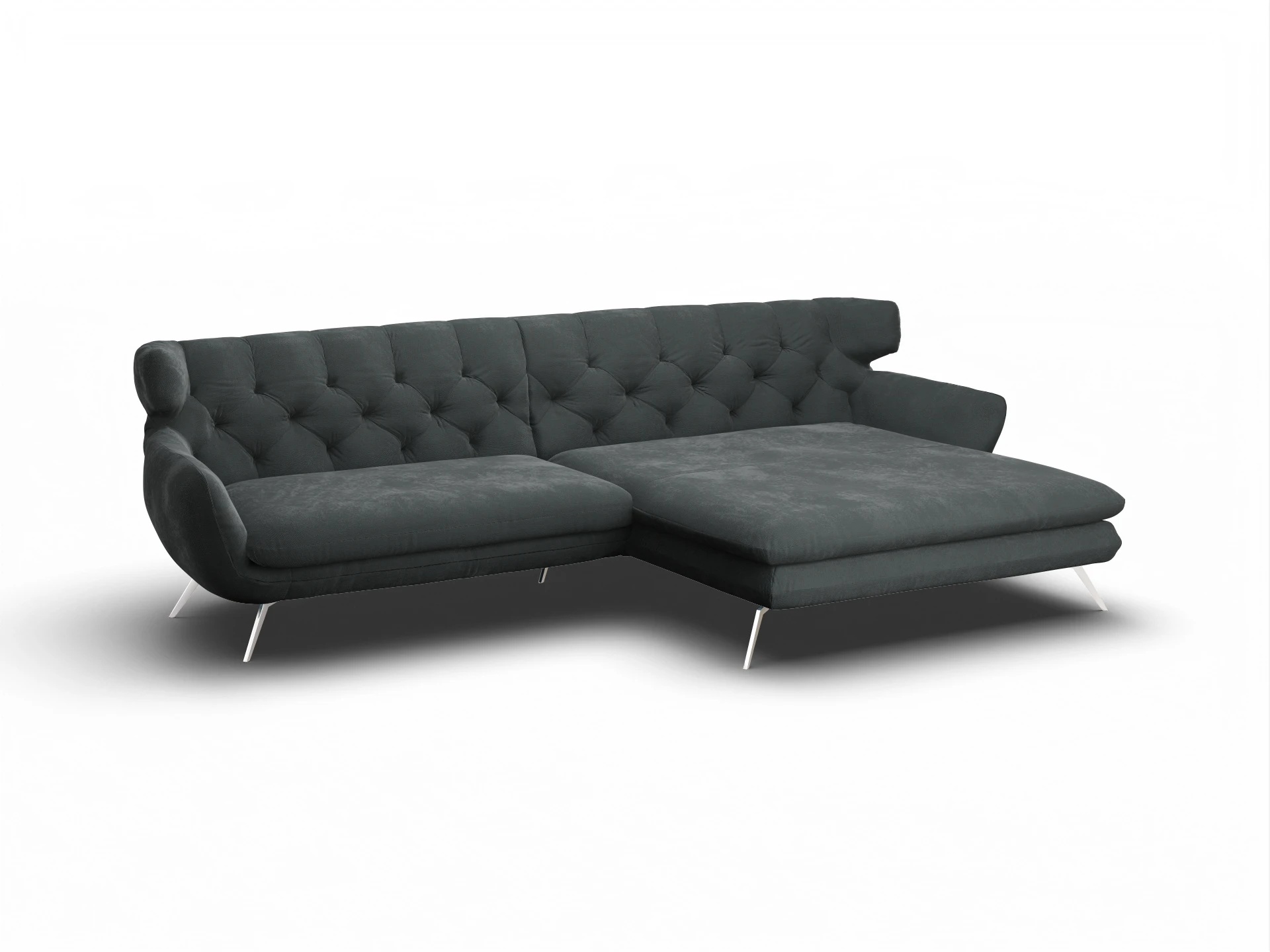 Ansicht des Produktes Seca Ecksofa rechts Abschluss offen in Stoff Grau