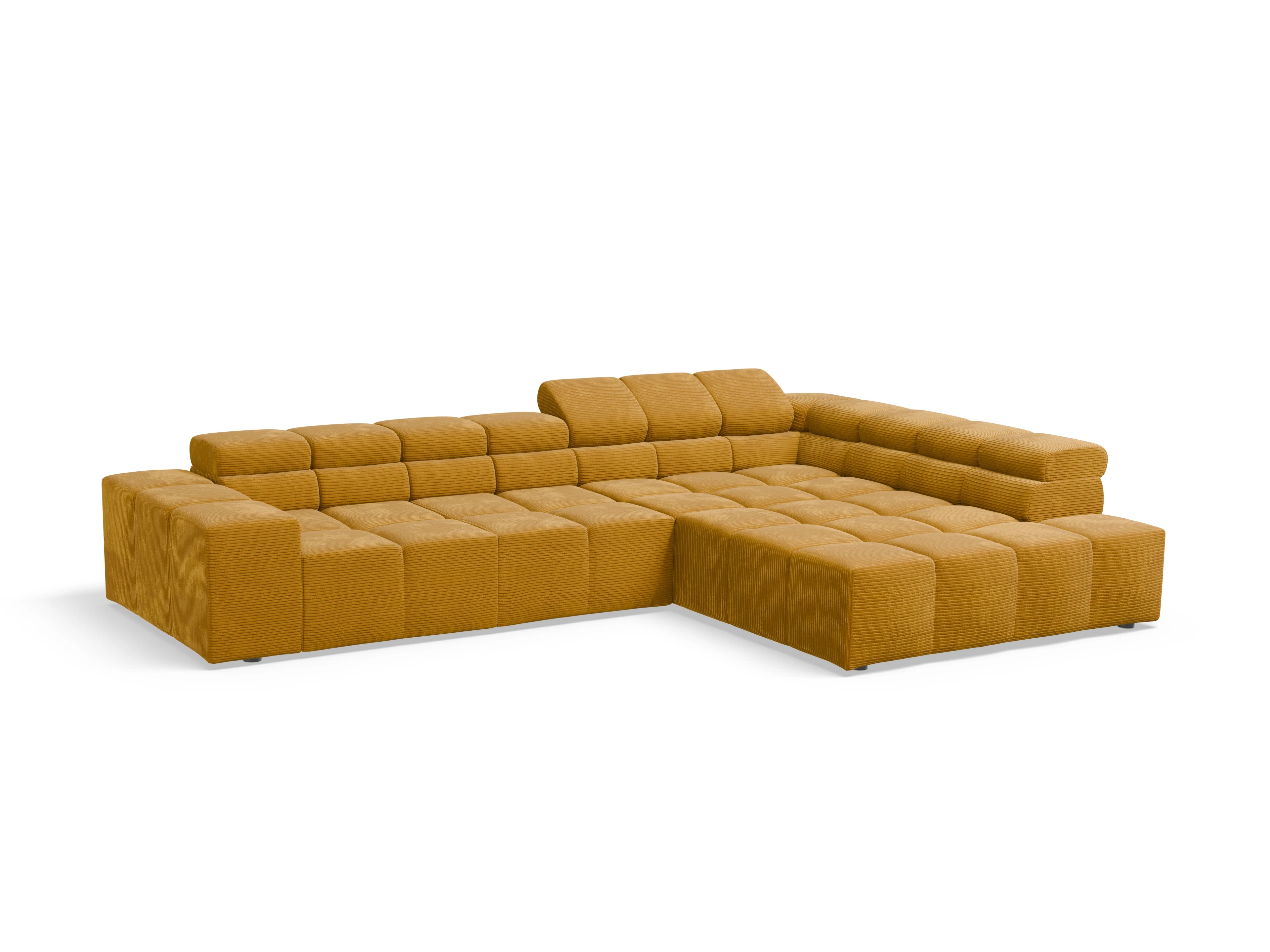 Camara Ecksofa Umbauecke Plus Medium R Ansicht des Produktes Camara 2.0 Ecksofa rechts Abschluss offen in Stoff Gelb