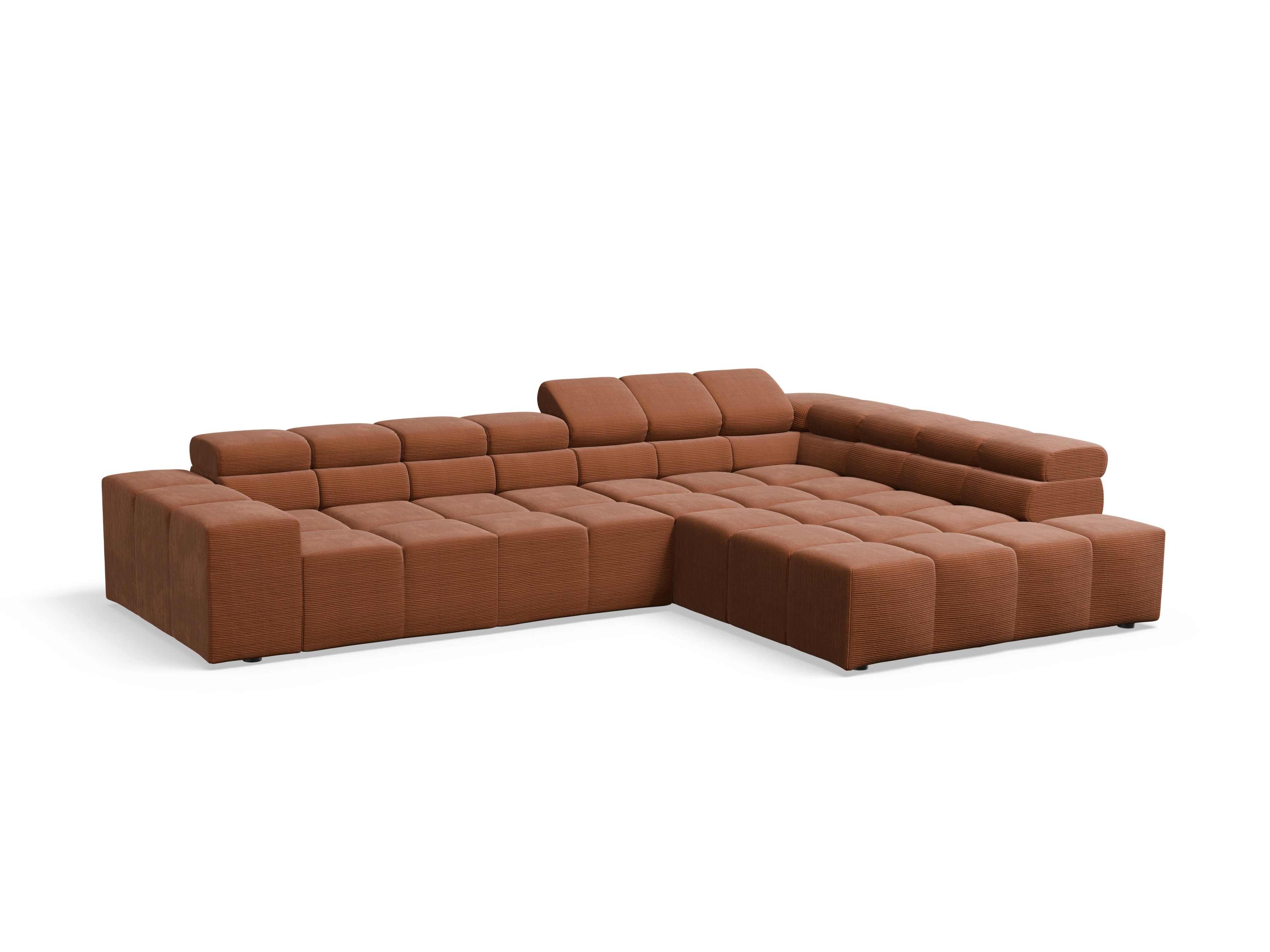 Camara Ecksofa Umbauecke Plus Medium R Ansicht des Produktes Camara 2.0 Ecksofa rechts Abschluss offen in Stoff Orange