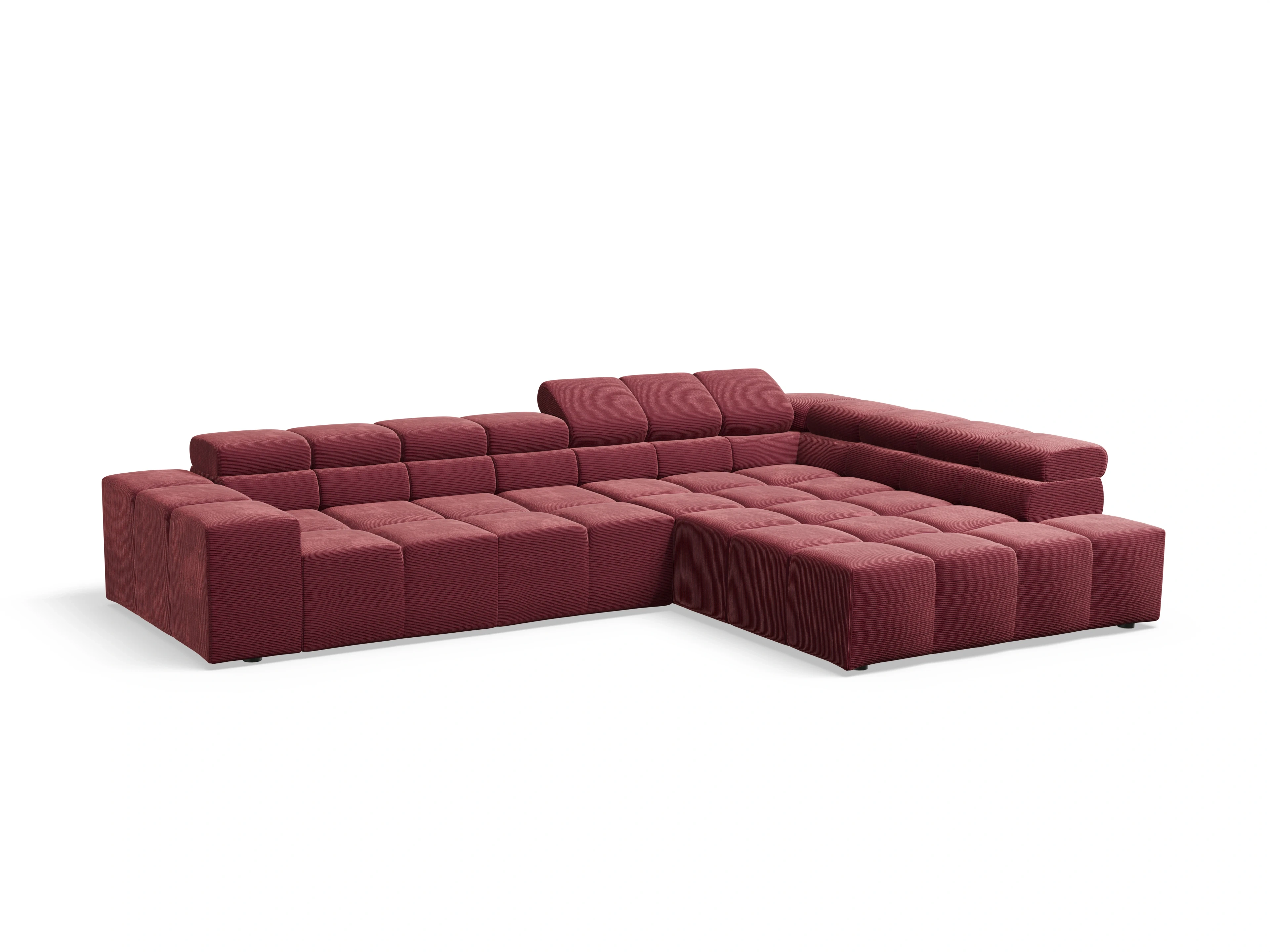 Camara Ecksofa Umbauecke Plus Medium R Ansicht des Produktes Camara 2.0 Ecksofa rechts Abschluss offen in Stoff Rot