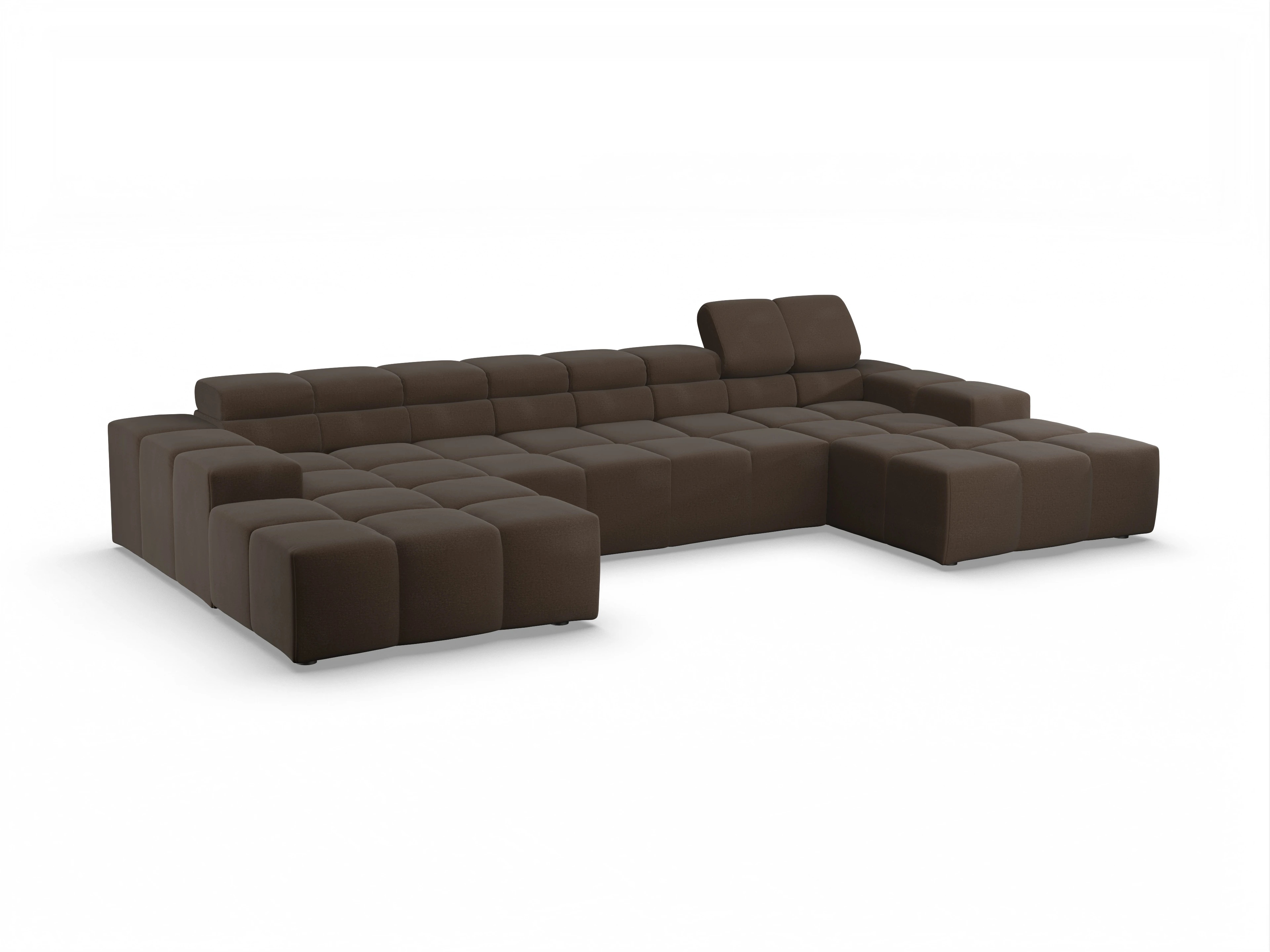 Ansicht des Produktes Camara 2.0 Wohnlandschaft offen beidseitig in Stoff Braun