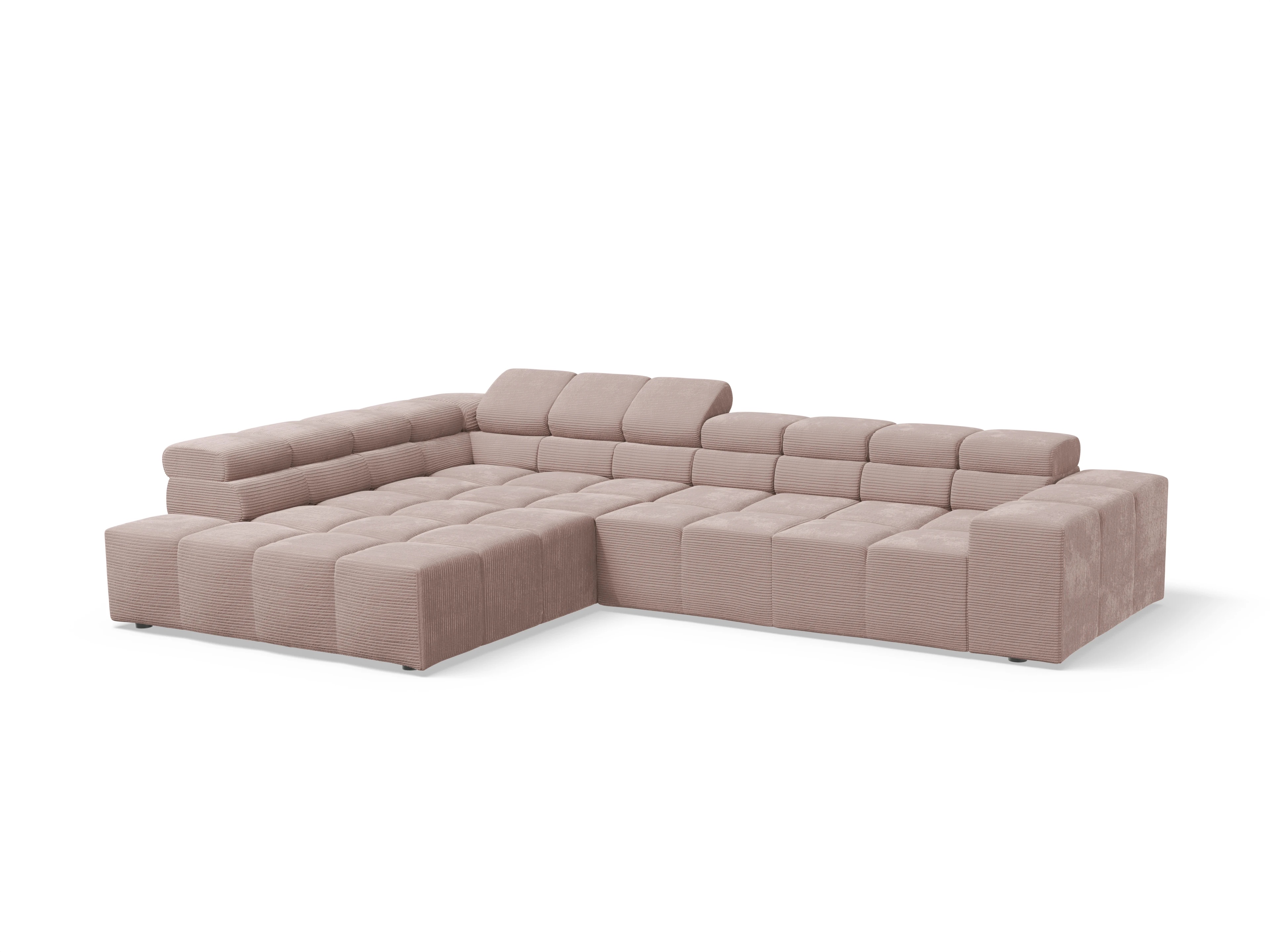 Ansicht des Produktes Camara 2.0 Ecksofa links Abschluss offen in Stoff Rosa
