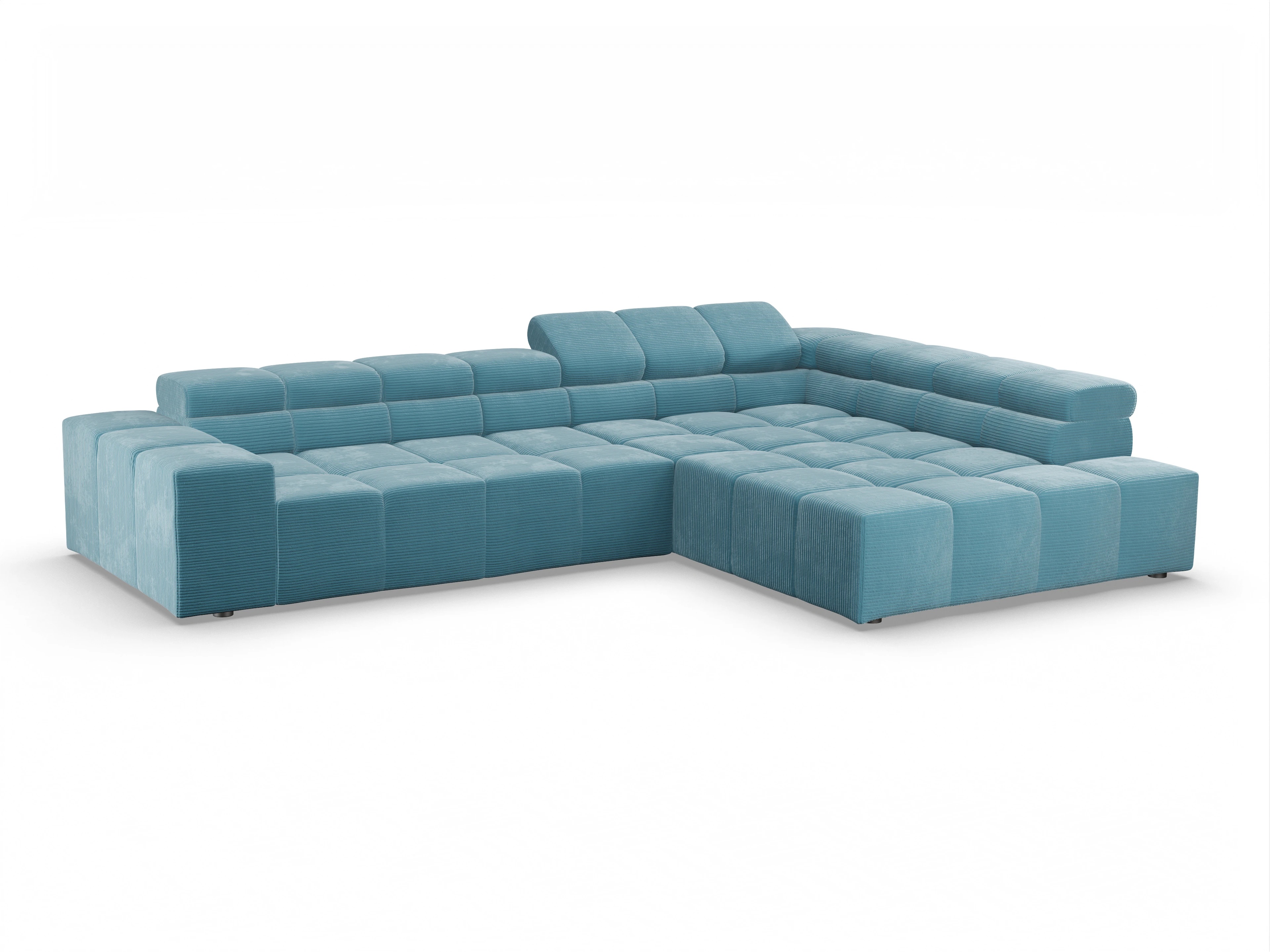 Ansicht des Produktes Camara 2.0 Ecksofa rechts Abschluss offen in Stoff Blau