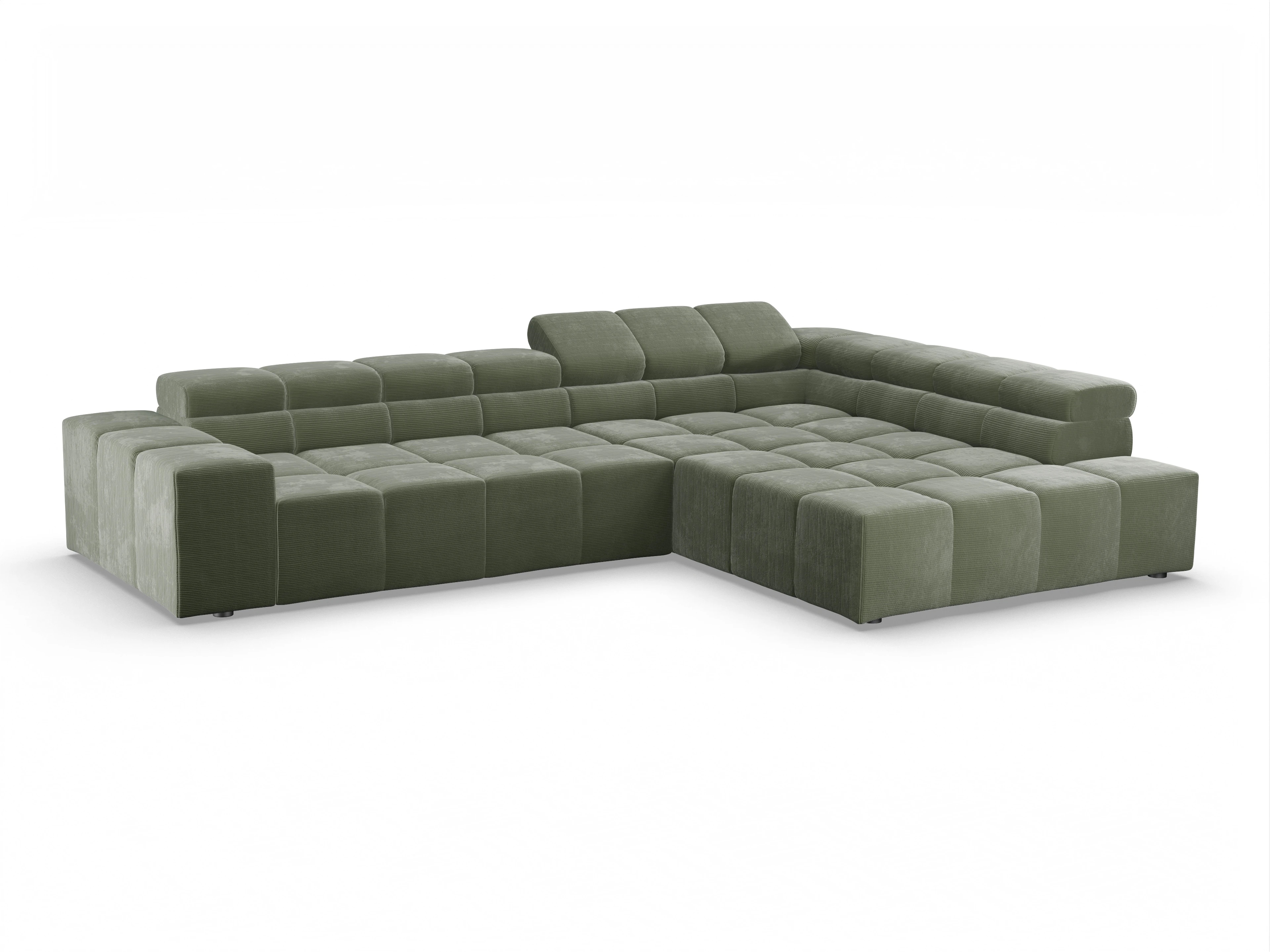 Ansicht des Produktes Camara 2.0 Ecksofa rechts Abschluss offen in Stoff Grün