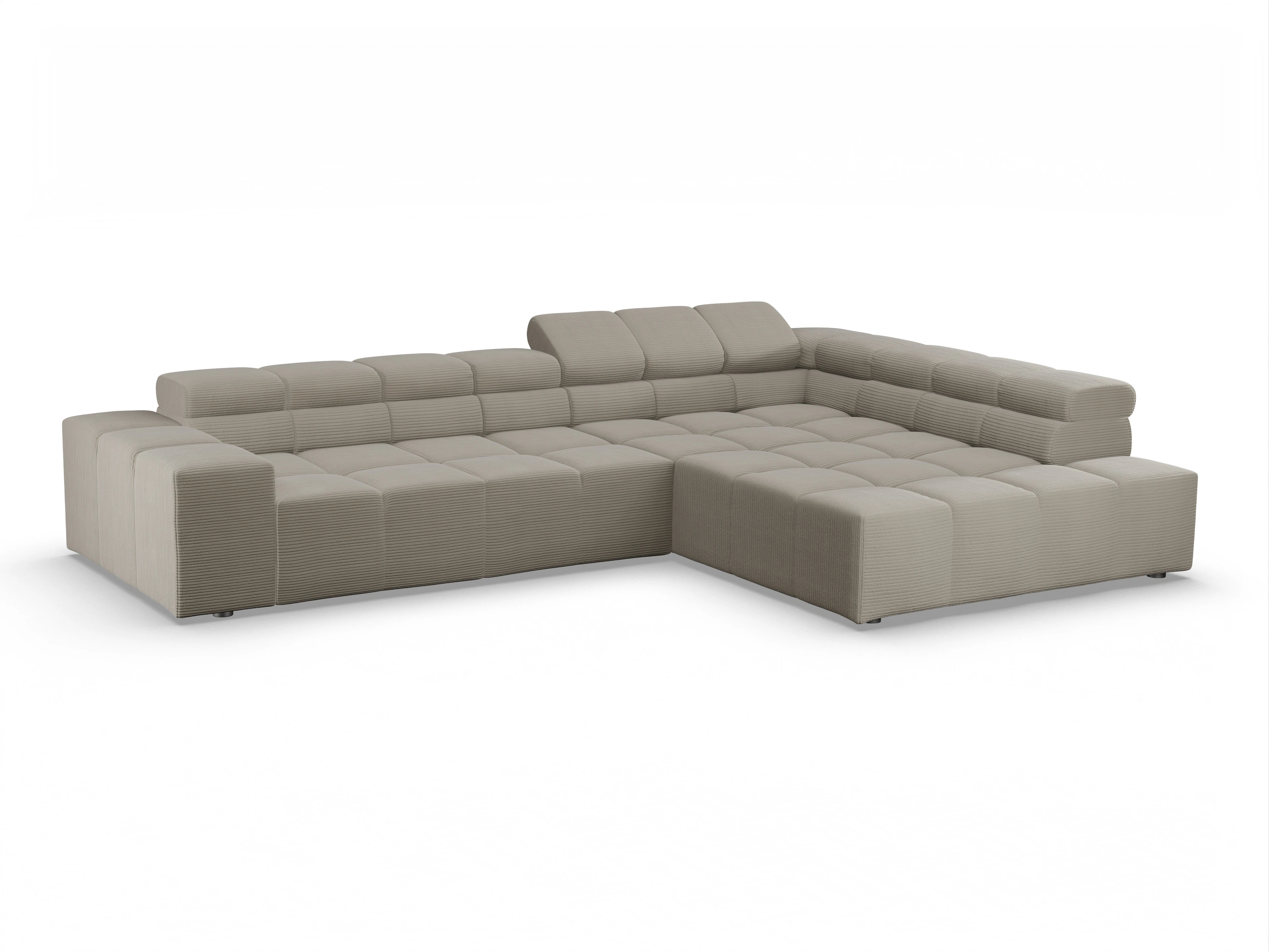 Ansicht des Produktes Camara 2.0 Ecksofa rechts Abschluss offen in Stoff Braun