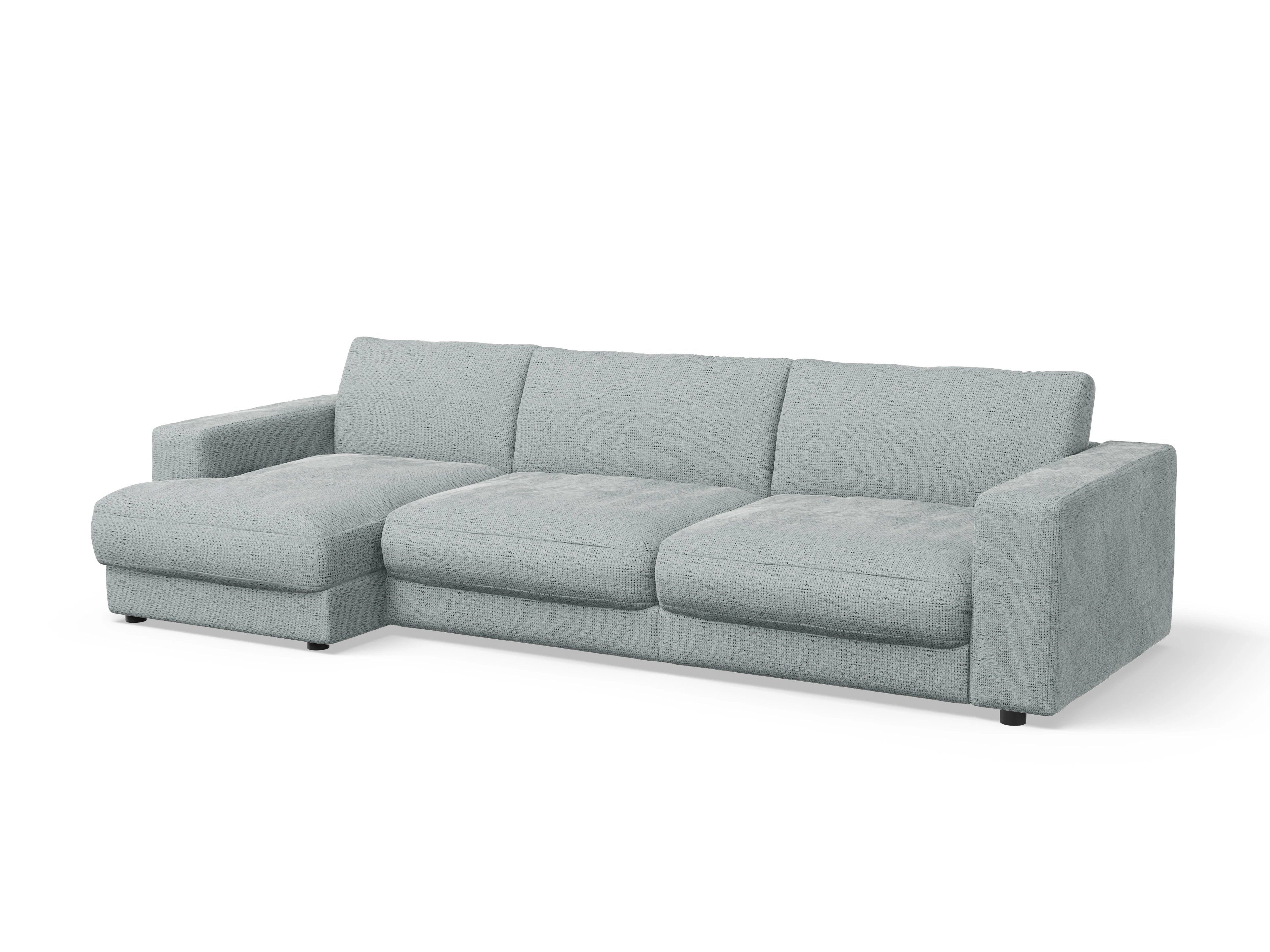 Ansicht des Produktes Mammut Plus 2.0 Ecksofa links Abschluss offen in Stoff Grau