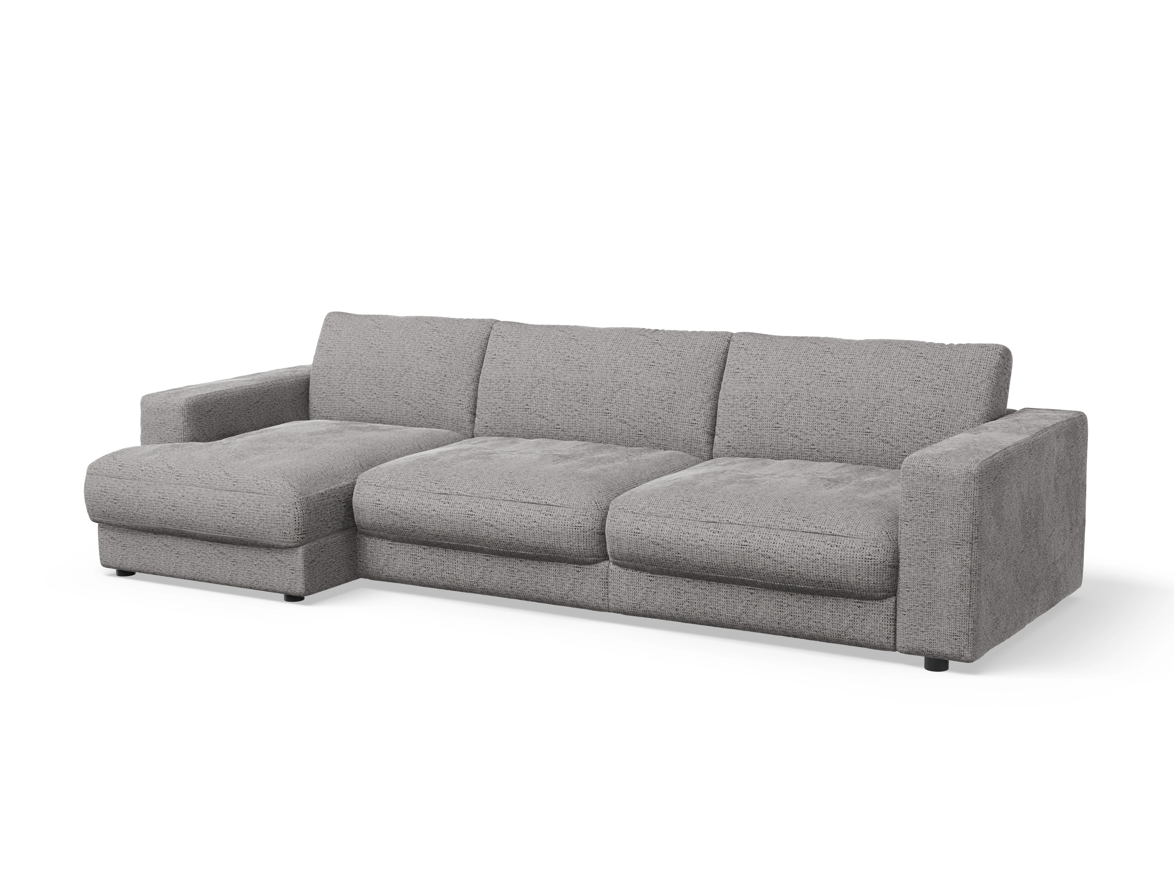 Mammut Ecksofa LOklein 2XL L Ansicht des Produktes Mammut Plus 2.0 Ecksofa links Abschluss offen in Stoff Grau