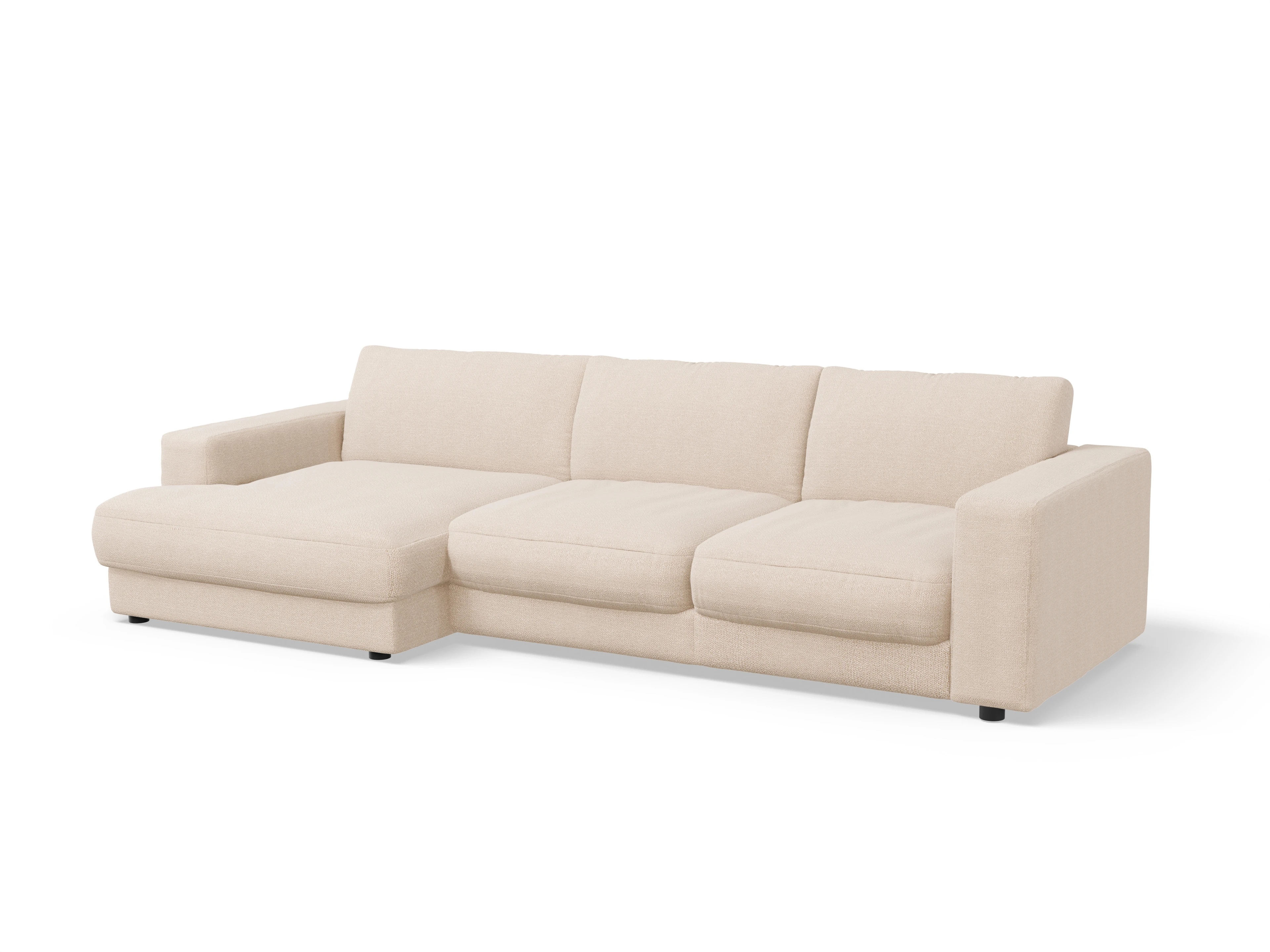 Ansicht des Produktes Mammut Plus 2.0 Ecksofa links Abschluss offen in Stoff Beige