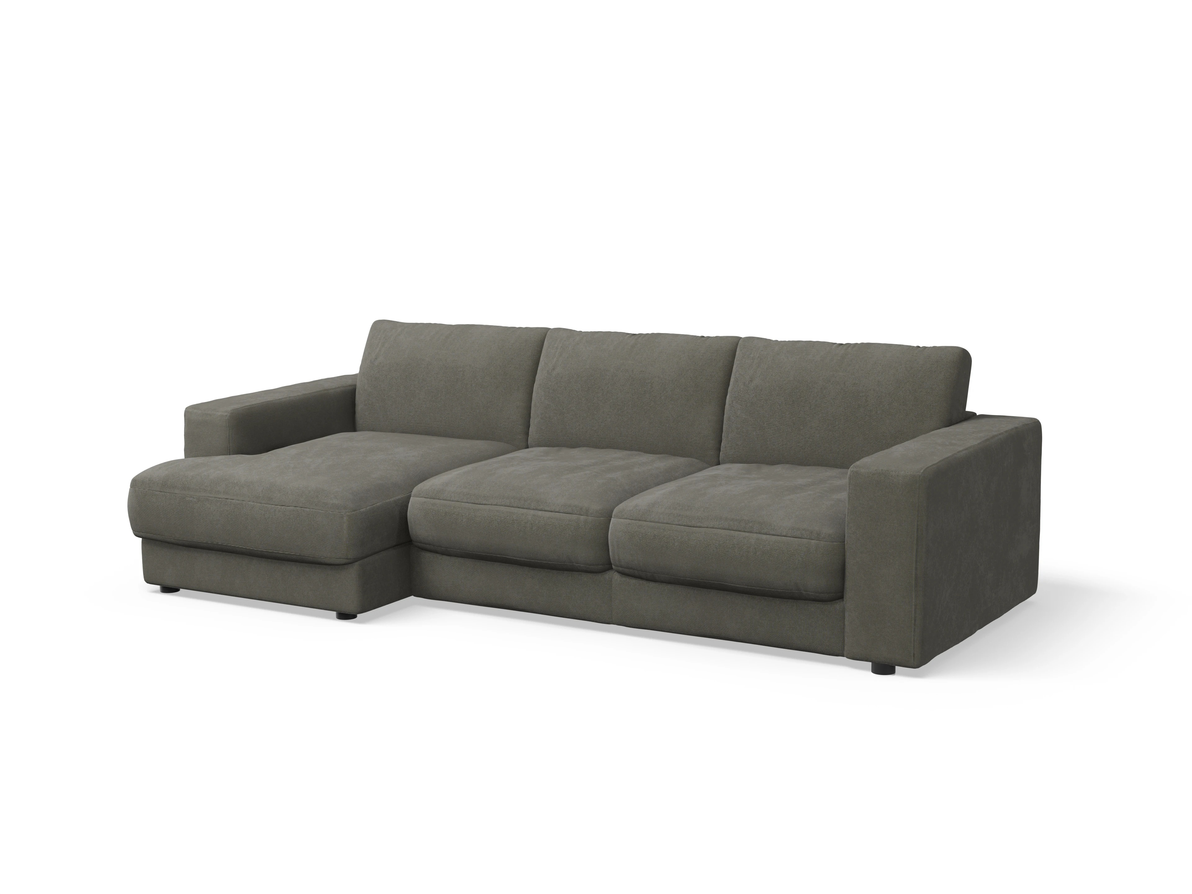 Mammut Ecksofa LOklein 2Small L Ansicht des Produktes Mammut Plus 2.0 Ecksofa links Abschluss offen in Stoff Grau