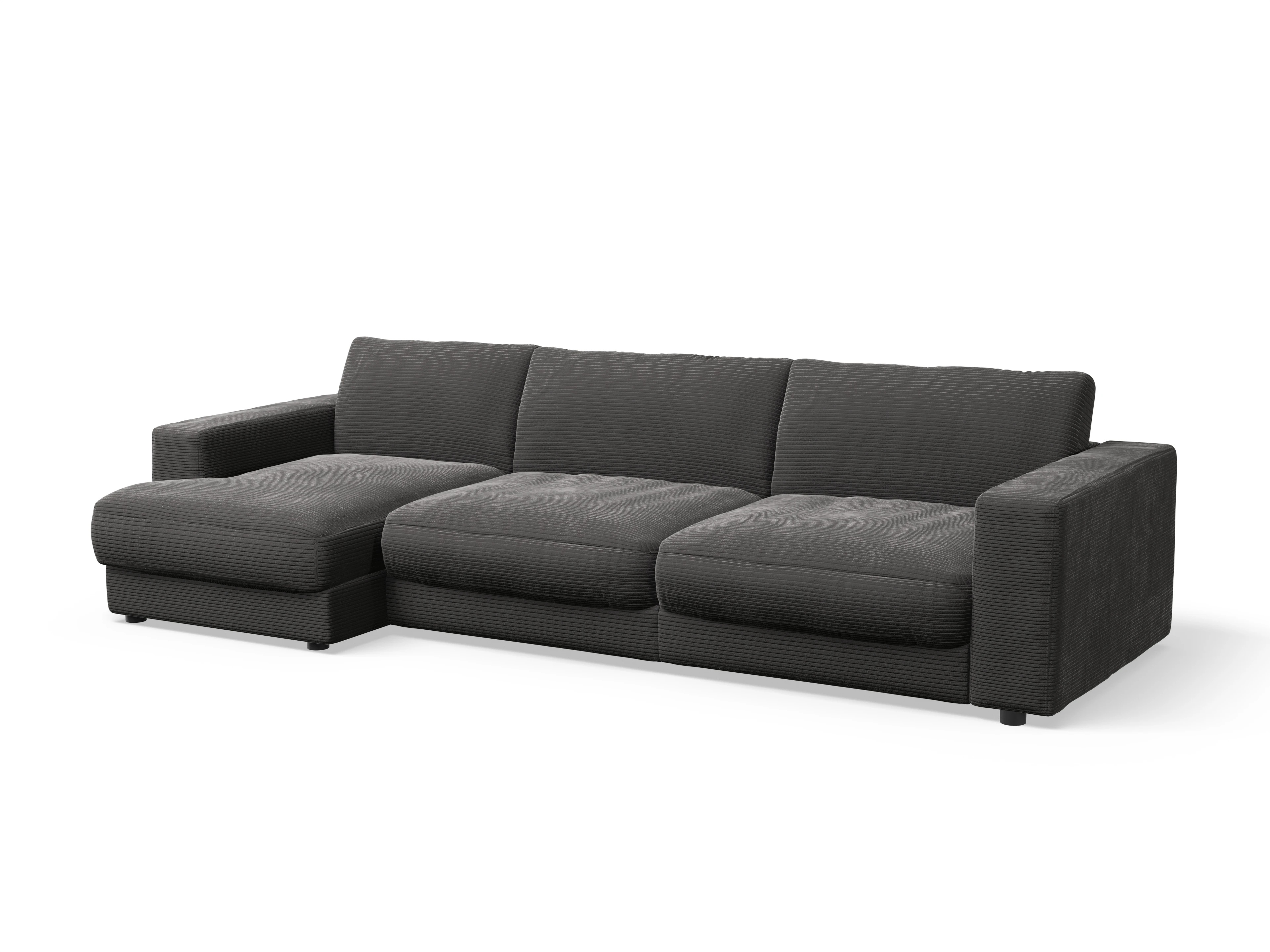 Mammut Ecksofa LOklein 2XL L Ansicht des Produktes Mammut Plus 2.0 Ecksofa links Abschluss offen in Stoff Grau