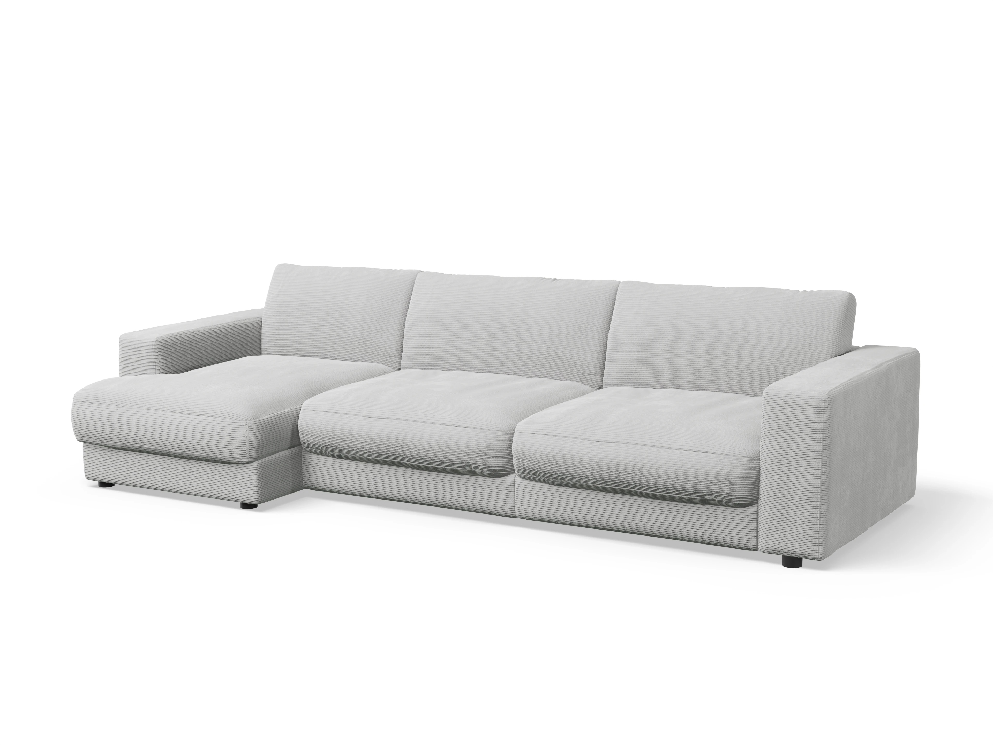 Ansicht des Produktes Mammut Plus 2.0 Ecksofa links Abschluss offen in Stoff Grau