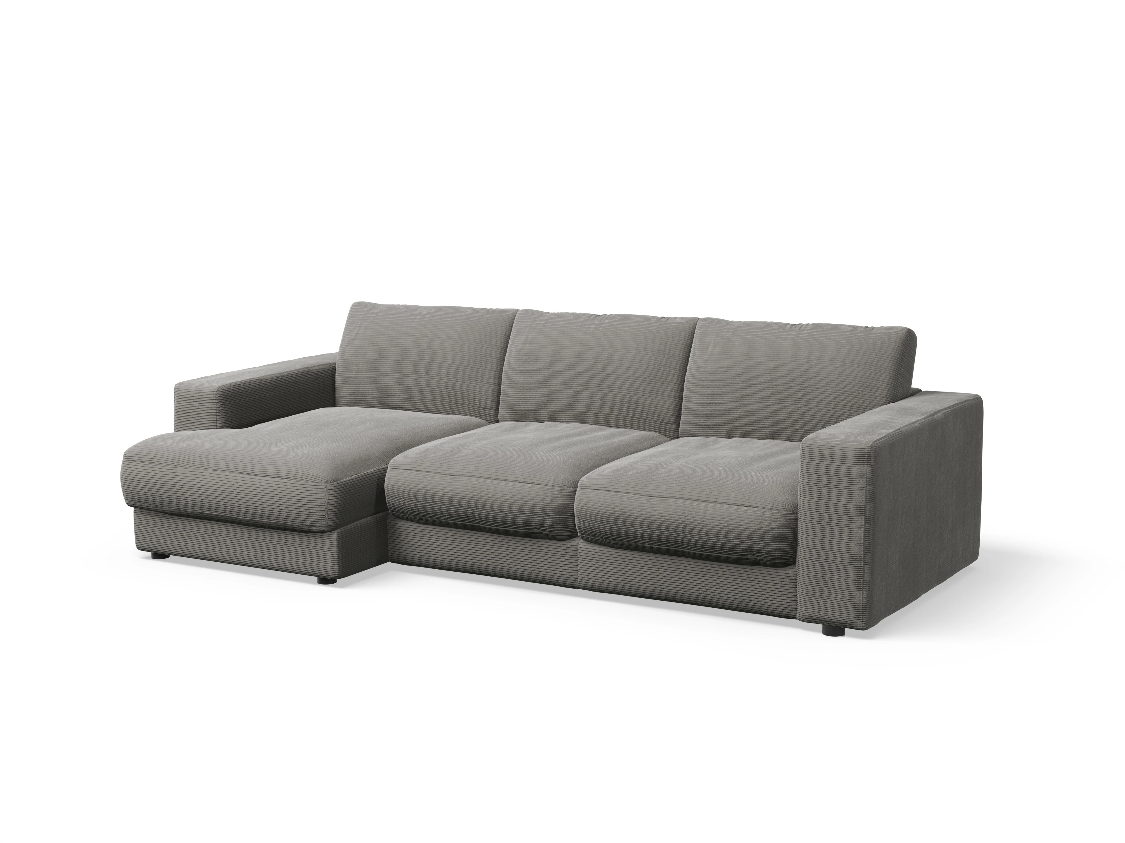 Ansicht des Produktes Mammut Plus 2.0 Ecksofa links Abschluss offen in Stoff Grau