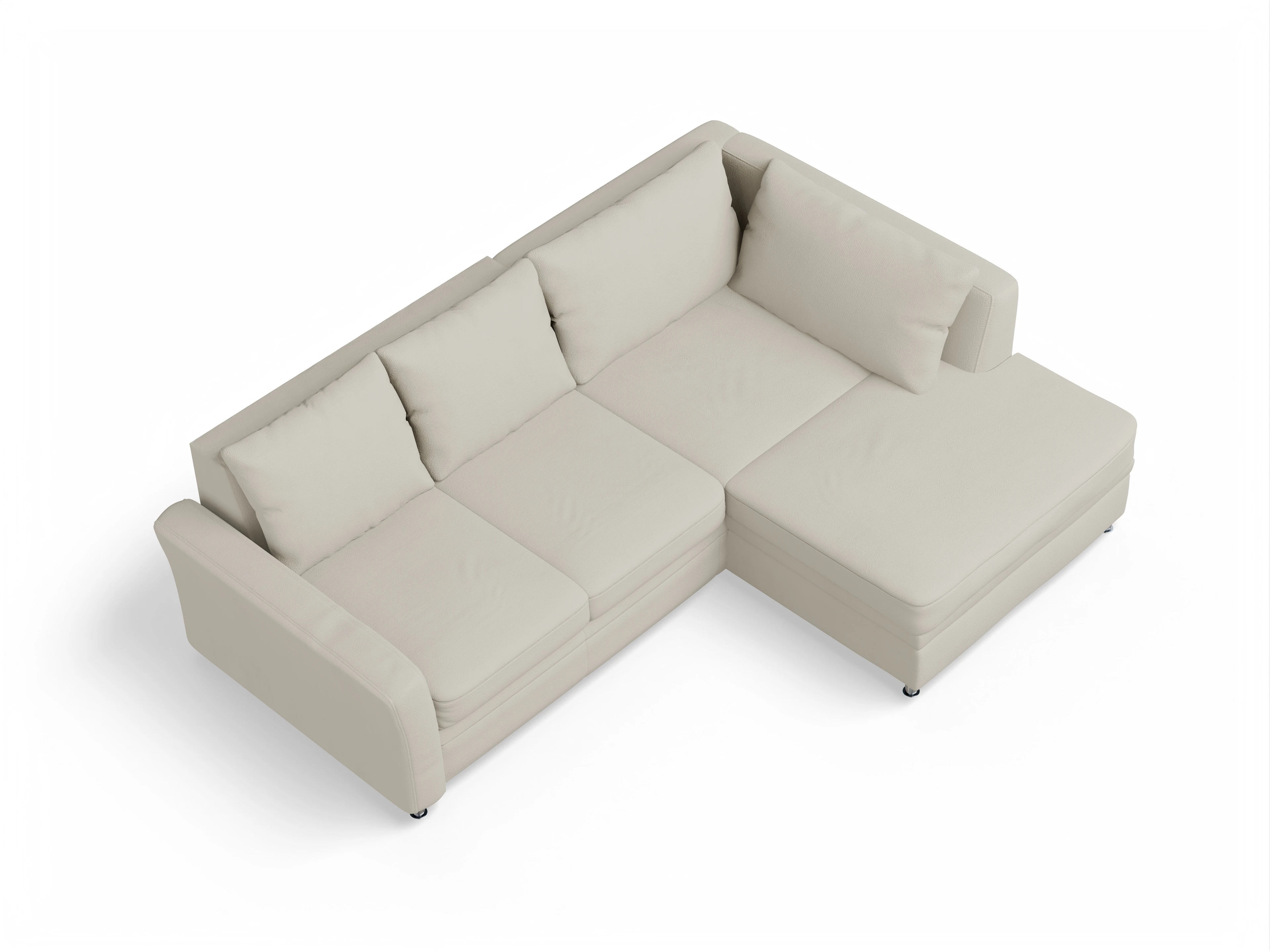 Ansicht des Produktes SC Smart 1011 Ecksofa rechts Abschluss offen in Stoff Beige