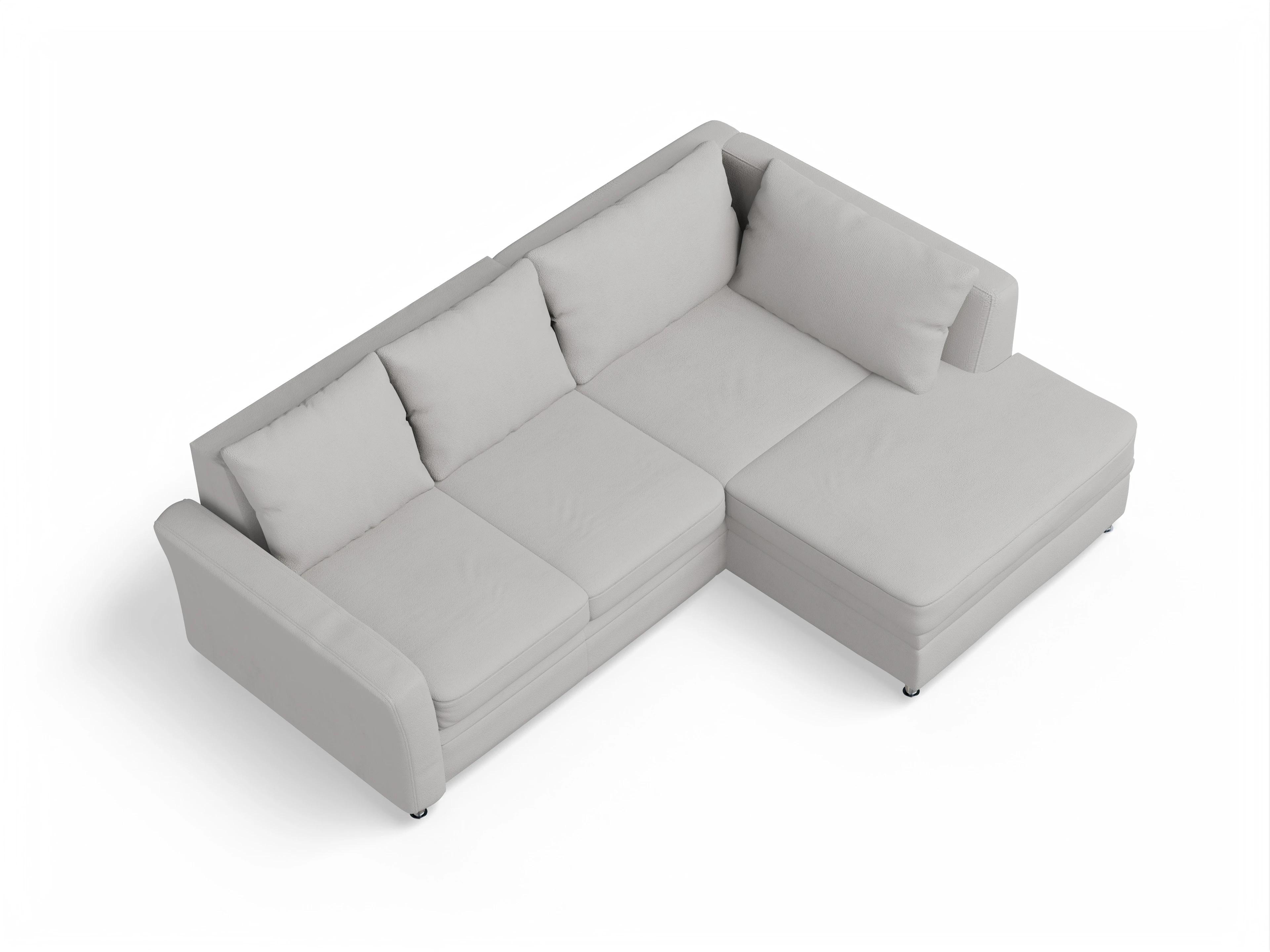 Ansicht des Produktes SC Smart 1011 Ecksofa rechts Abschluss offen in Stoff Grau